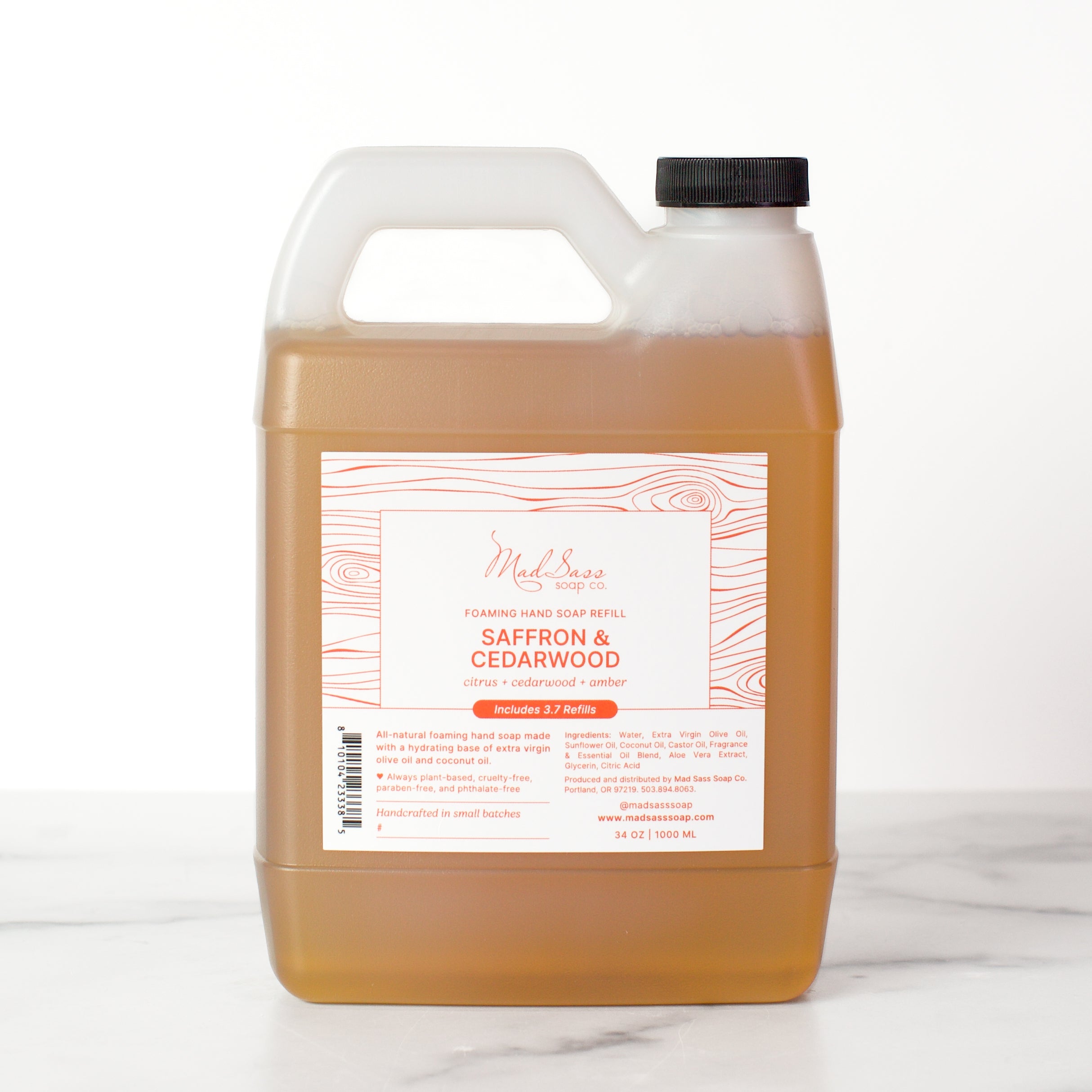 Saffron & Cedarwood - Foaming Hand Soap Refill