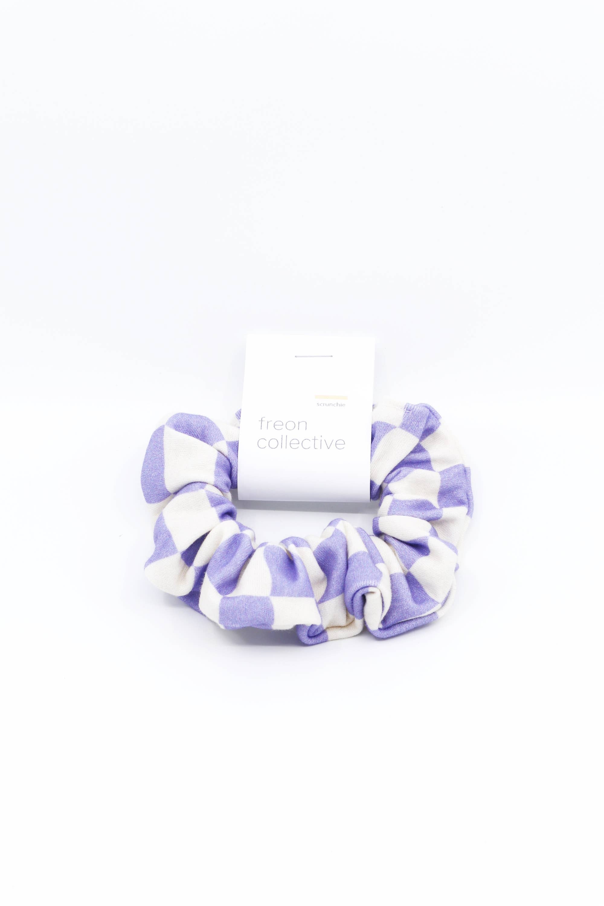Freon Collective - Organic Cotton Hair Scrunchie - Periwinkle Checker