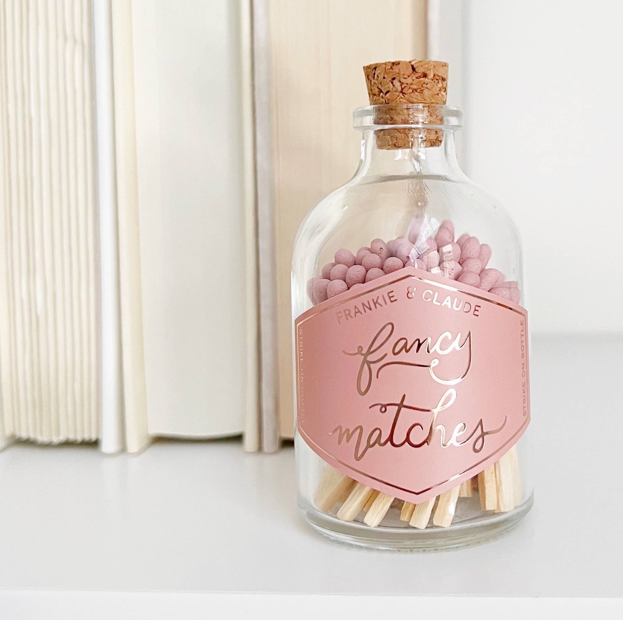 Frankie & Claude - Fancy Matches: Dusty Rose Small Match Jar