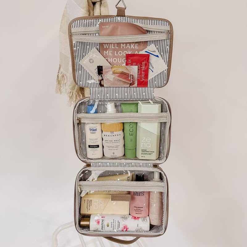 Louenhide - Maggie Quilted Cosmetic Bag - Coffee