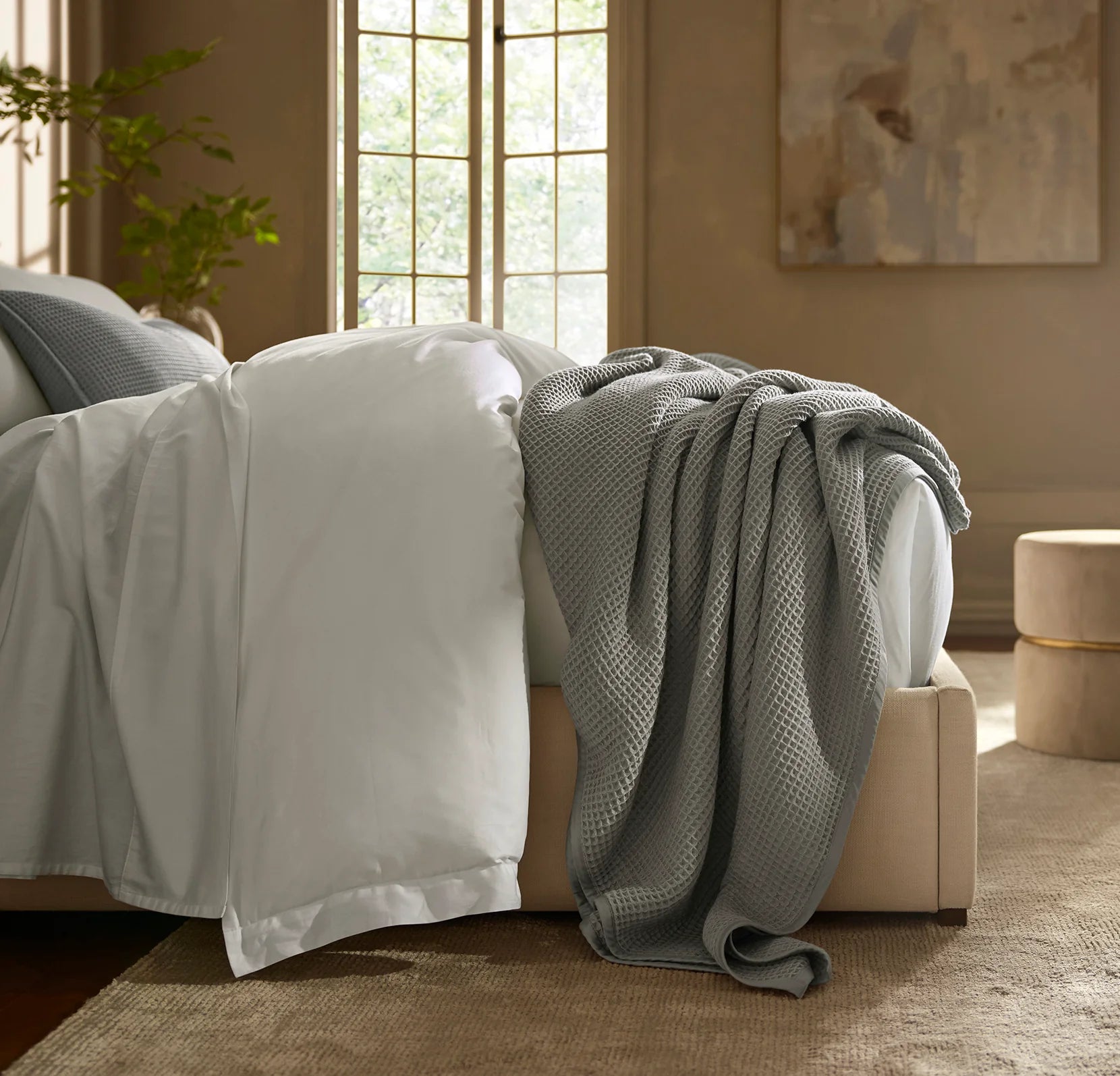 Boll & Branch - Waffle Bed Blanket - Pewter (Pre-Order)