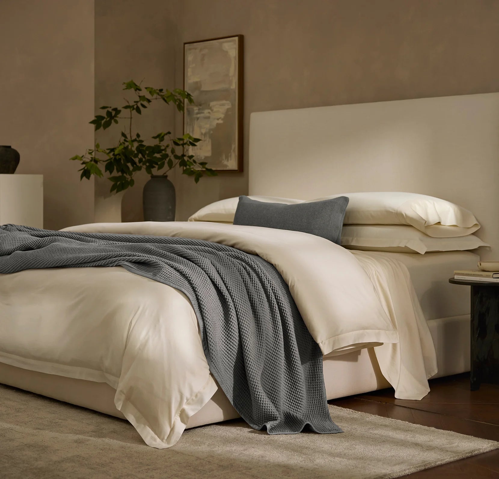 Boll & Branch - Waffle Bed Blanket - Stone (Pre-Order)