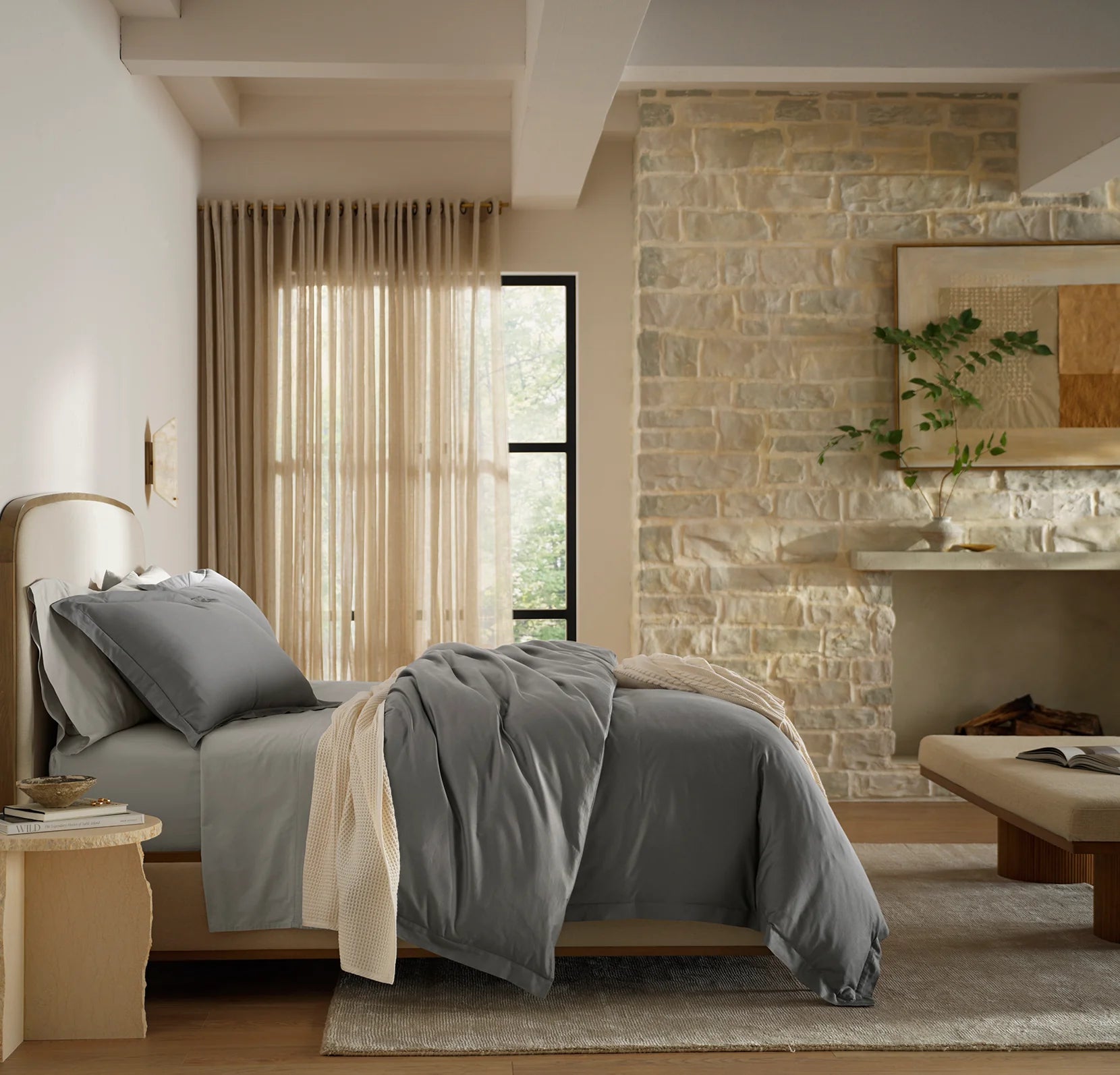 Boll & Branch - Signature Hemmed Duvet Set - Stone (Pre-Order)