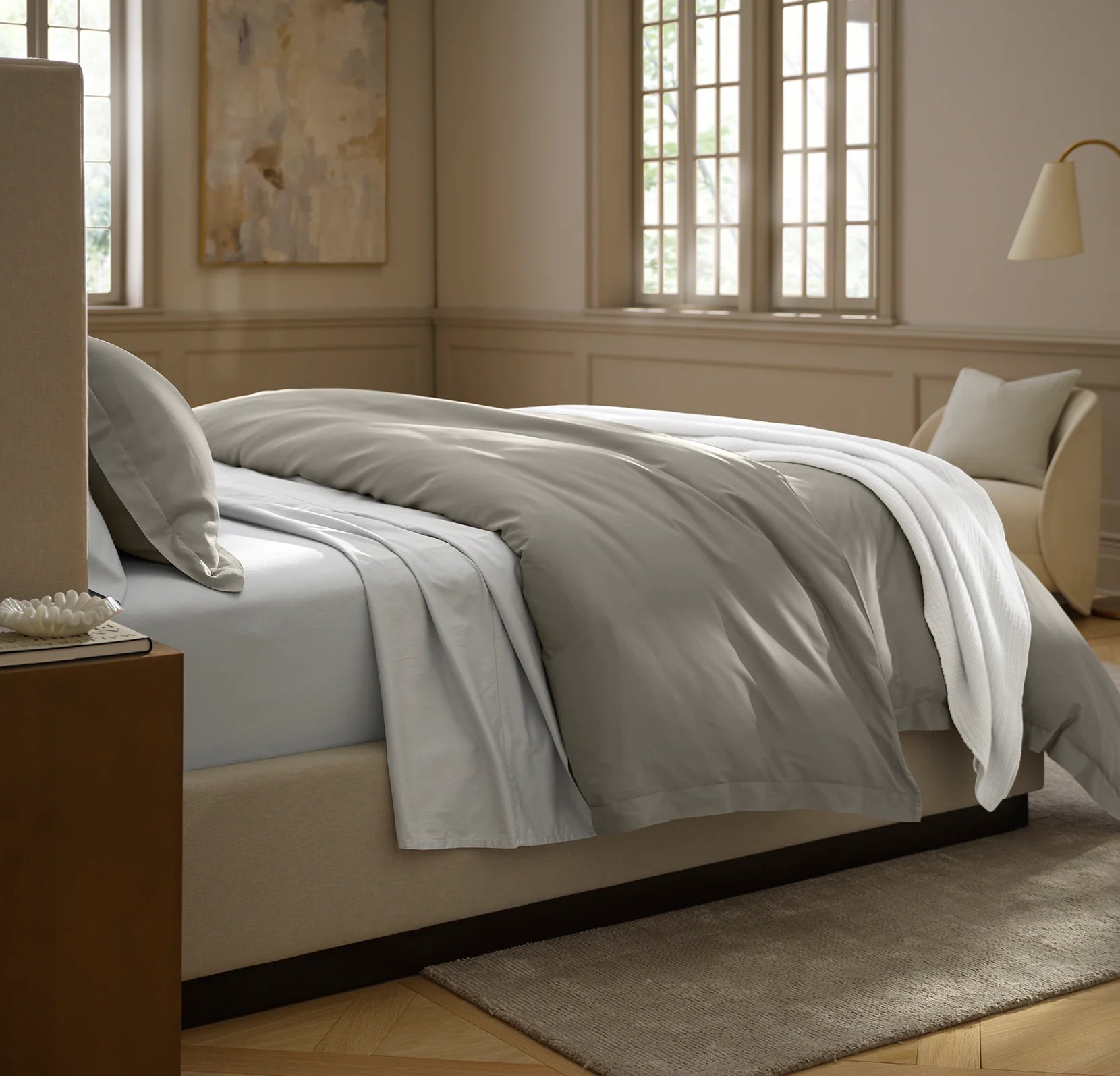 Boll & Branch - Signature Hemmed Duvet Set - Pewter (Pre-Order)