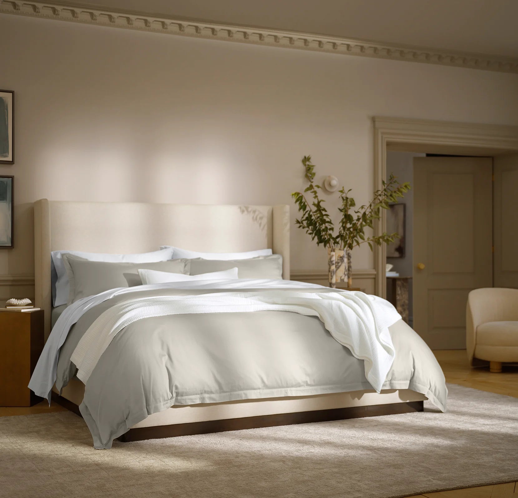 Boll & Branch - Signature Hemmed Duvet Set - Pewter (Pre-Order)