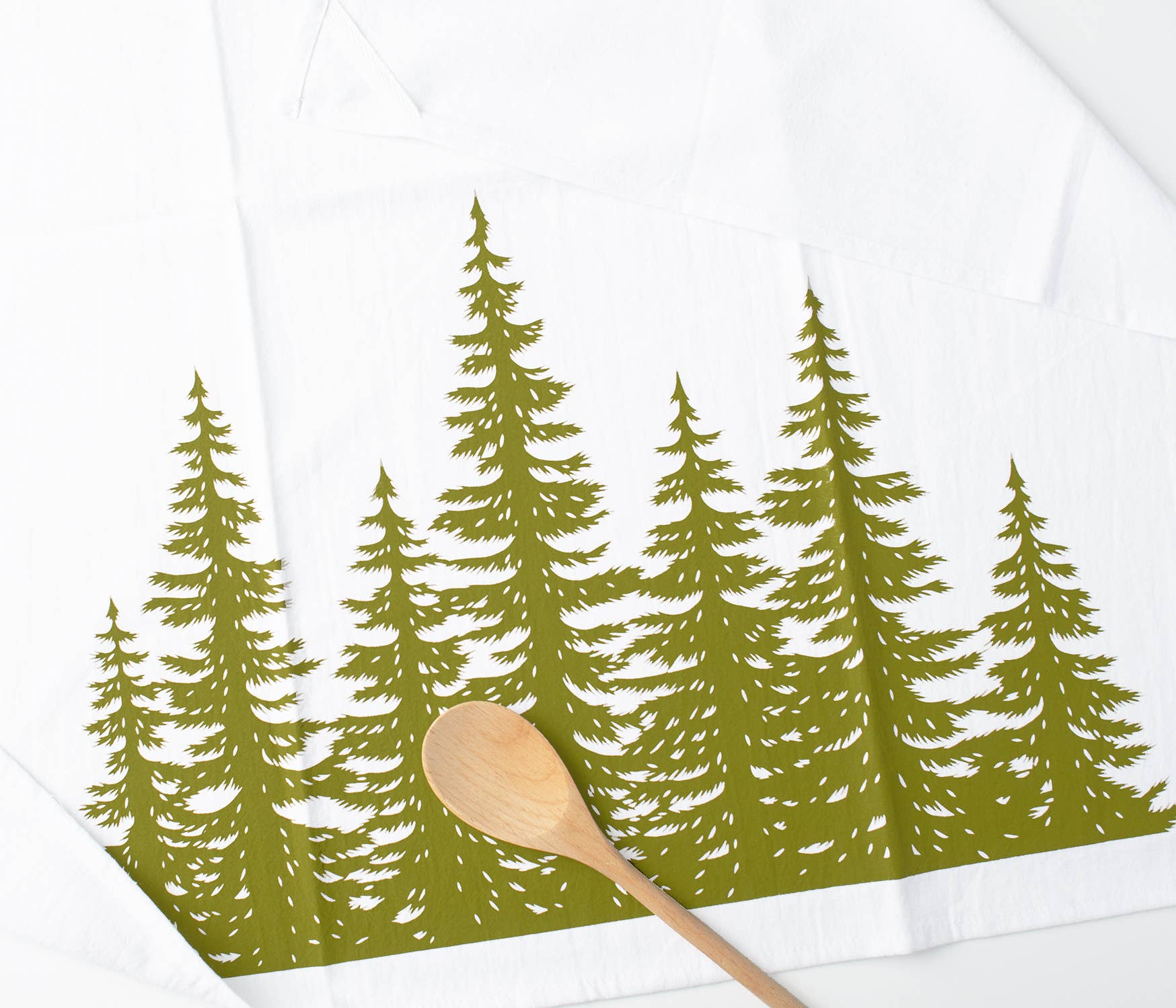 Bird Mafia - Treeline Flour Sack Towel: Forest green