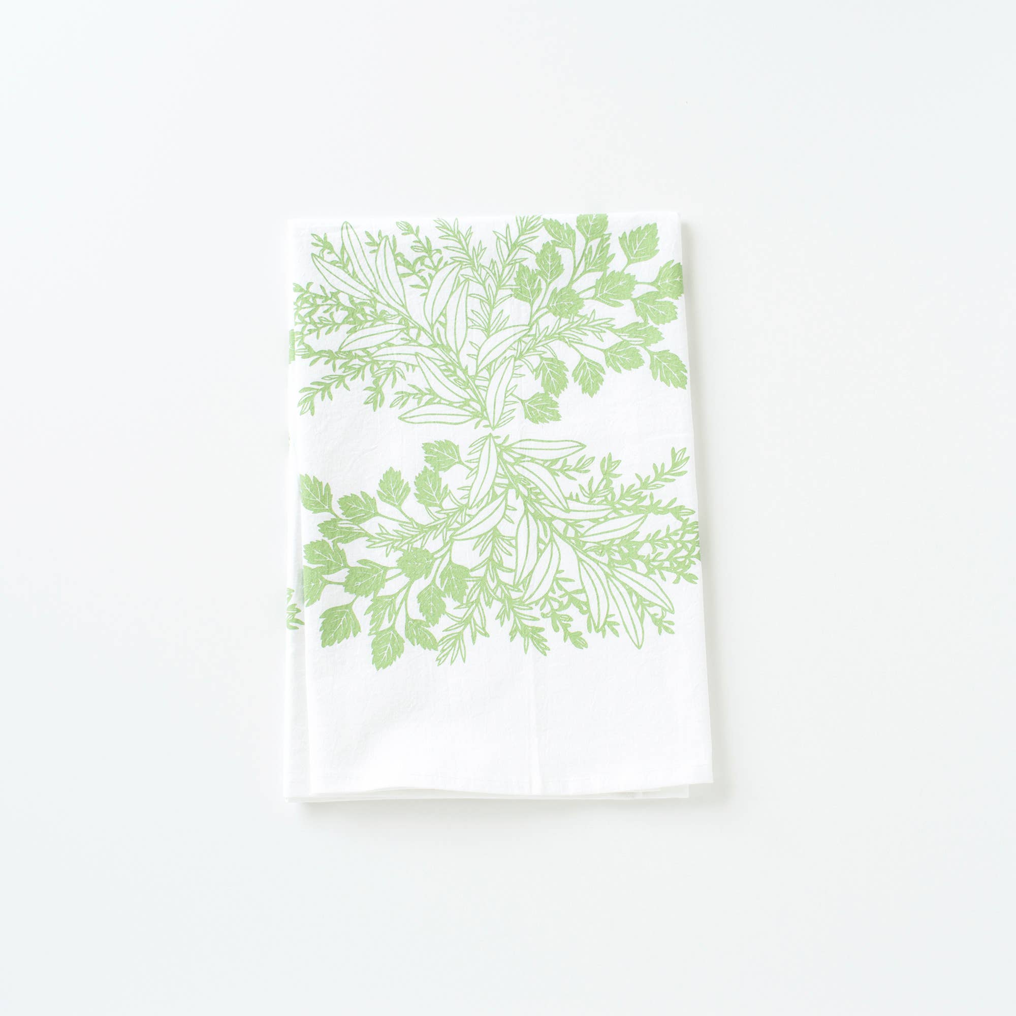 Bird Mafia - Herbs Flour Sack Towel: Moss green