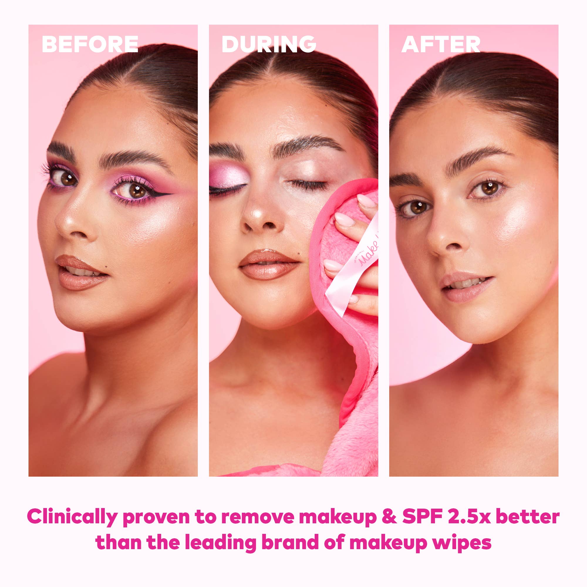 The Original MakeUp Eraser - 7-Day Set & Makeup Bag Gift Set - Cherry Crush