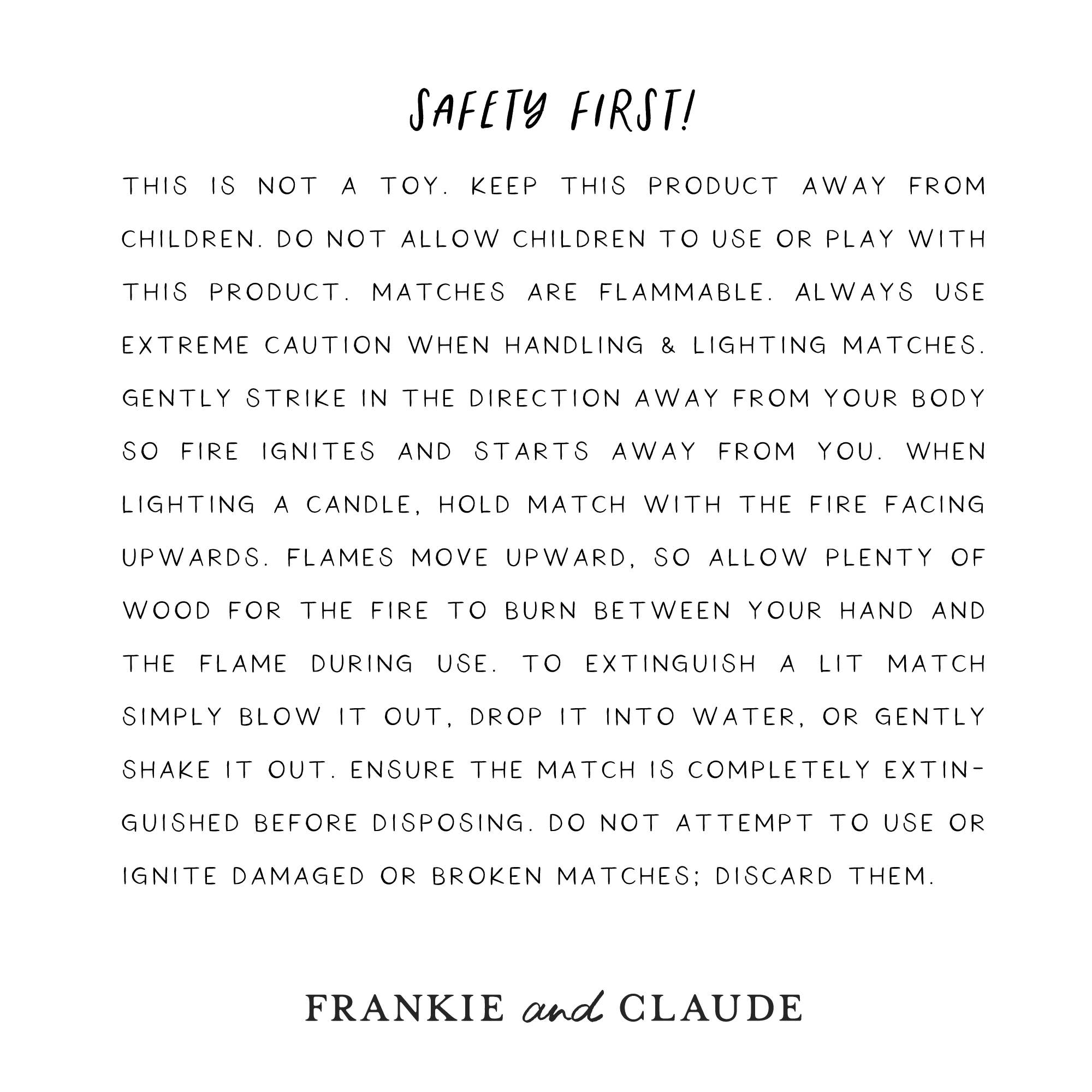 Frankie & Claude - Fancy Matches: Blue Spruce Match Jar