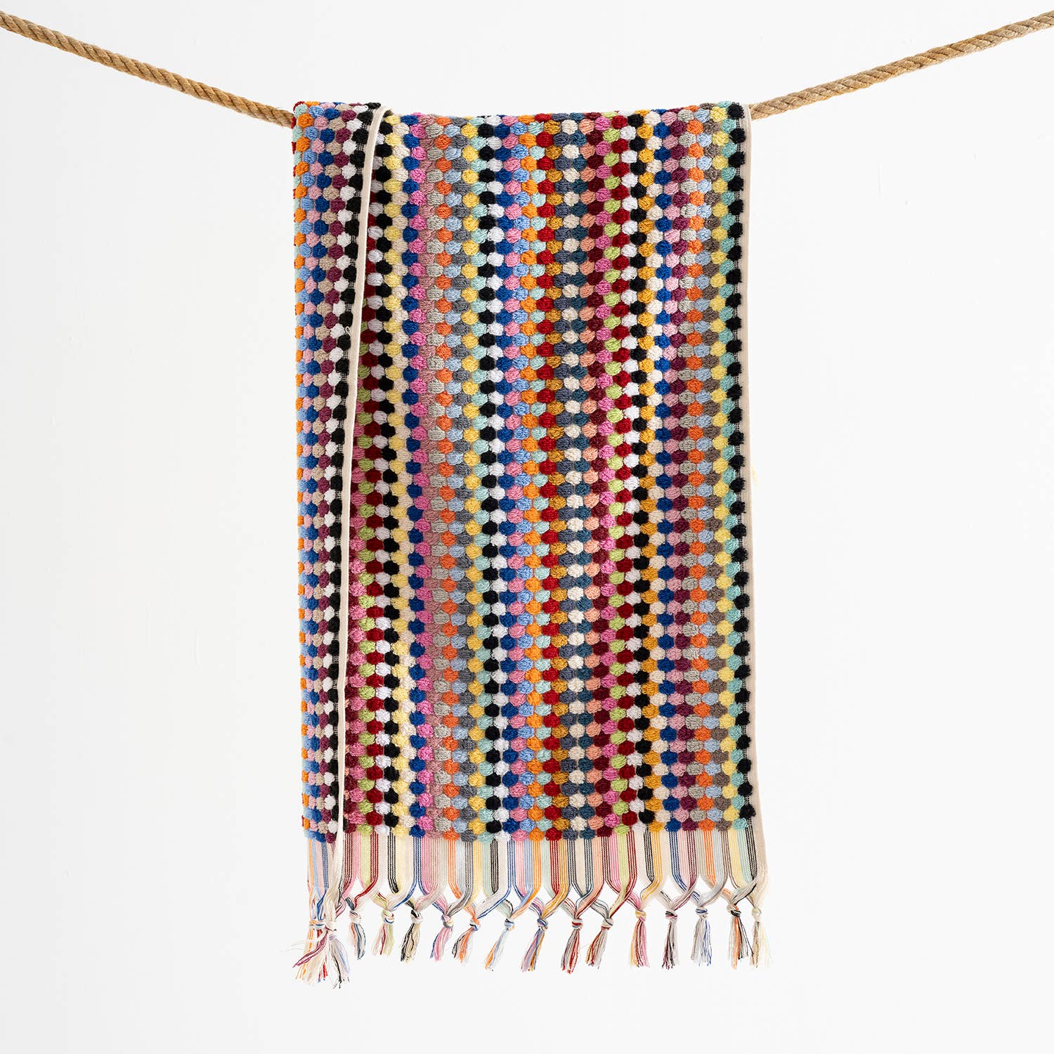 Kikoya - Pompom Bubble Turkish Hand Towel - Multi-Colored