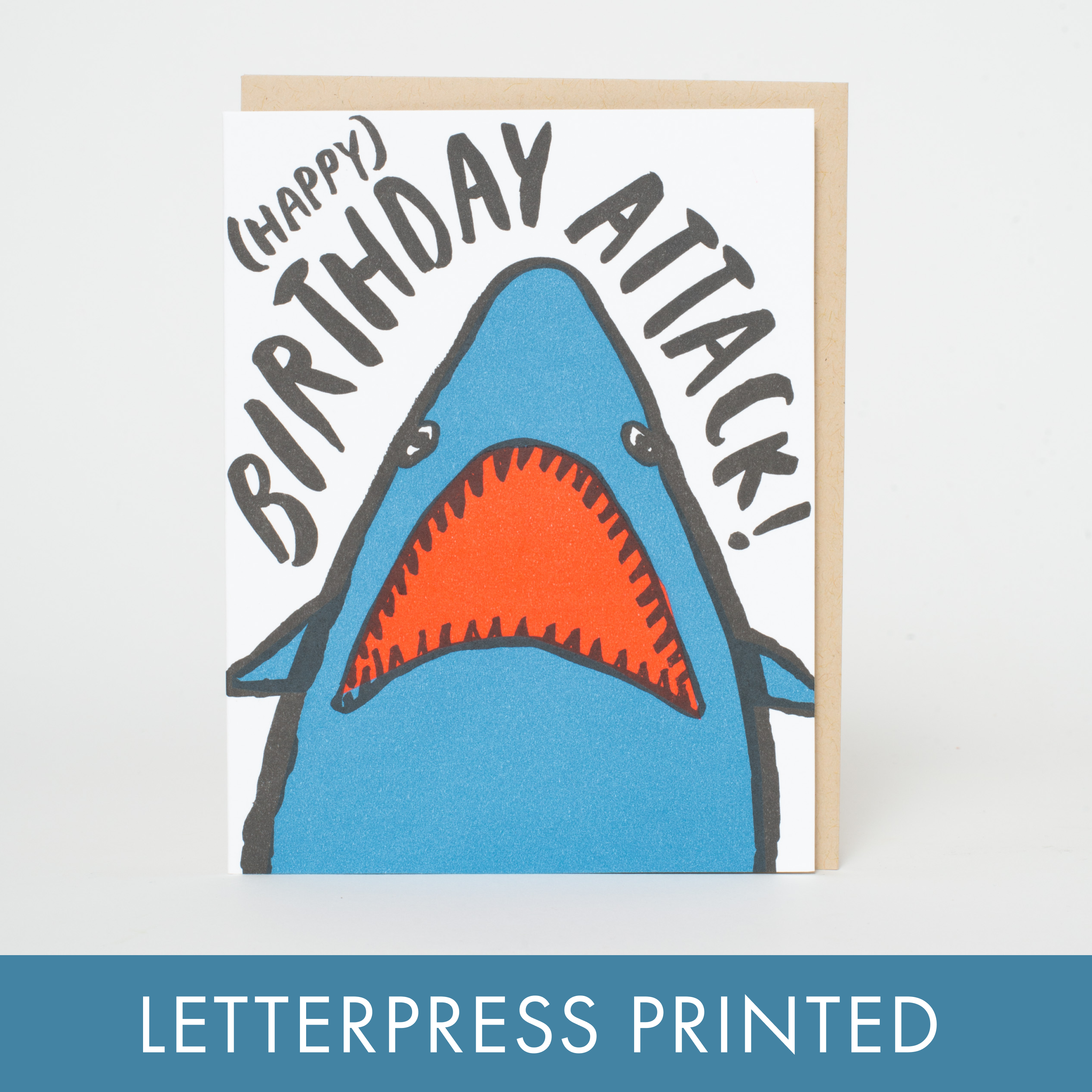 Egg Press Manufacturing - Shark Birthday Letterpress Greeting Card