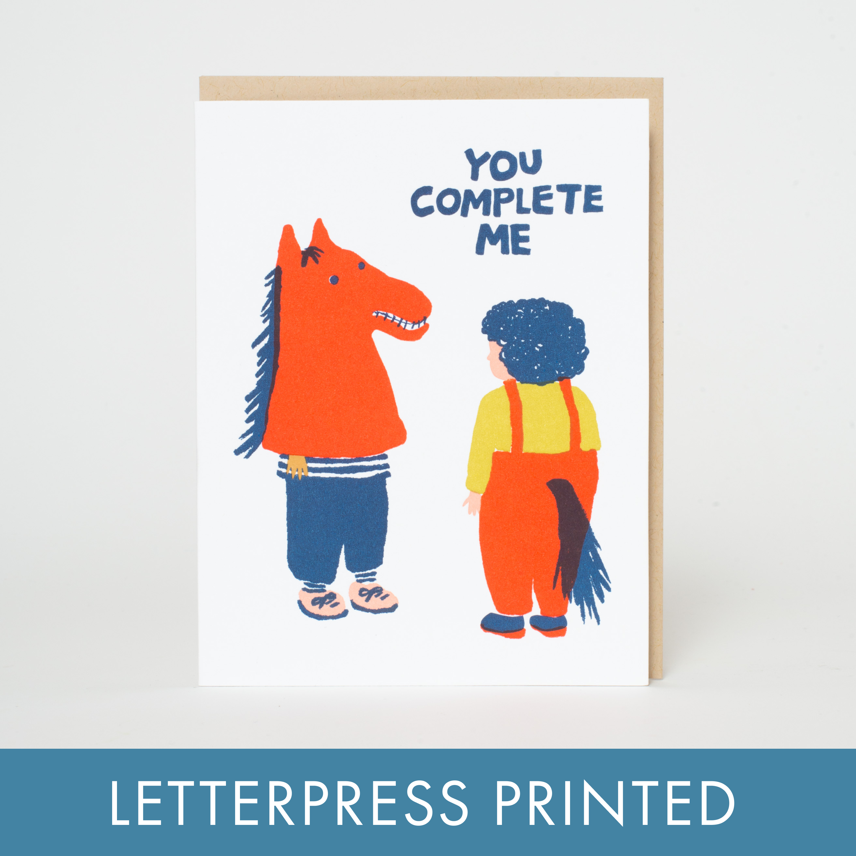 Egg Press Manufacturing - You Complete Me Letterpress Greeting Card
