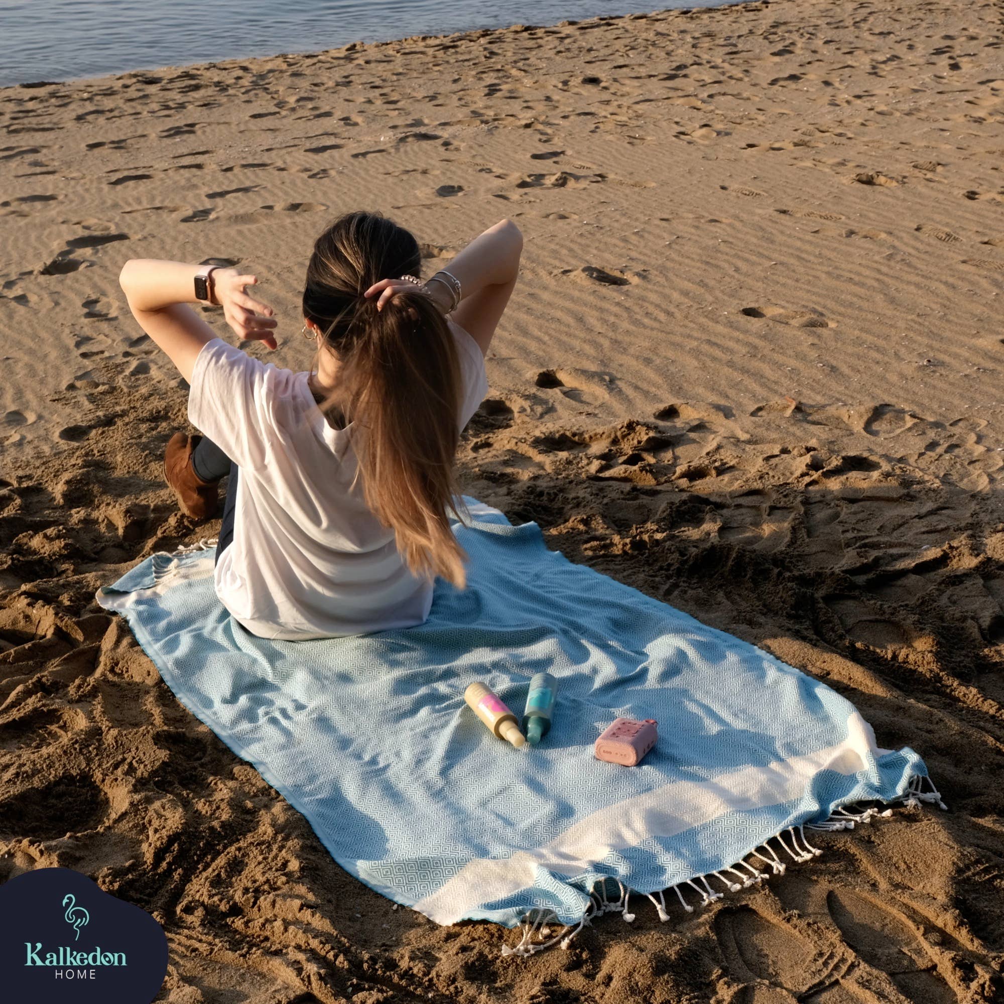 Kalkedon Towels - Turkish Towel | Peshtemal | Sand Resistant Beach Towel: Dark Green