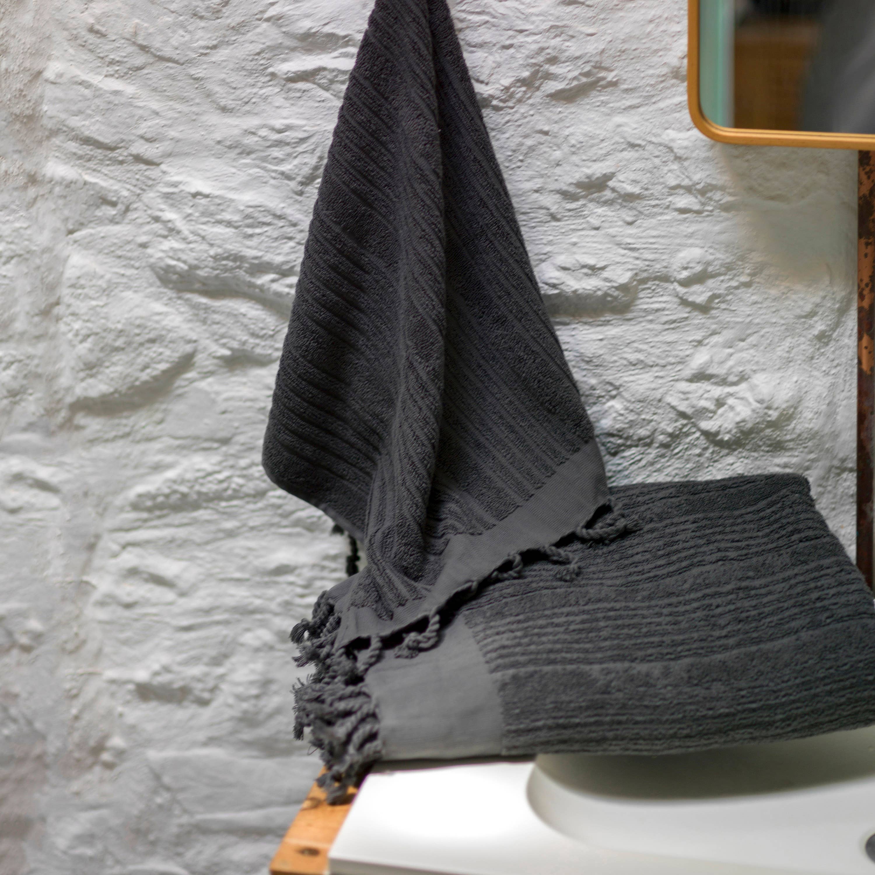 loom.ist - Ottoman Terry Hand Towel: Dark Grey