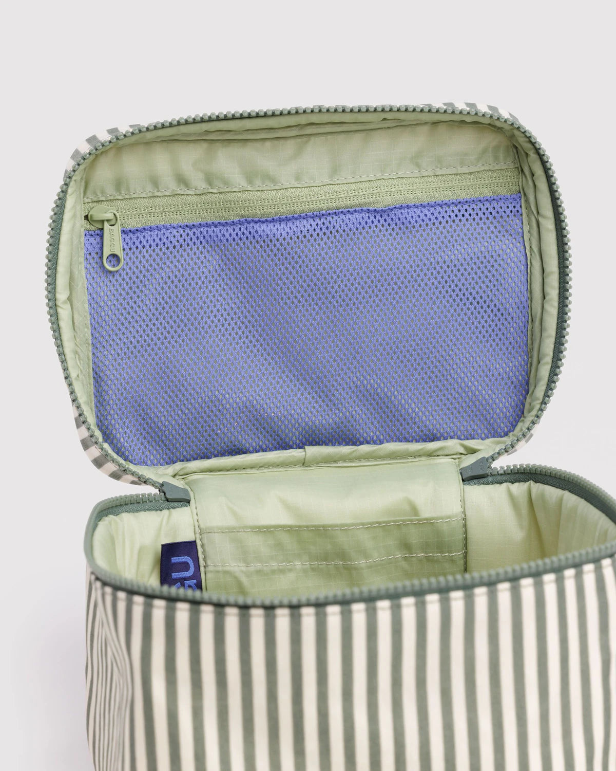 Baggu - Large Cosmetic Case - Sage Stripe