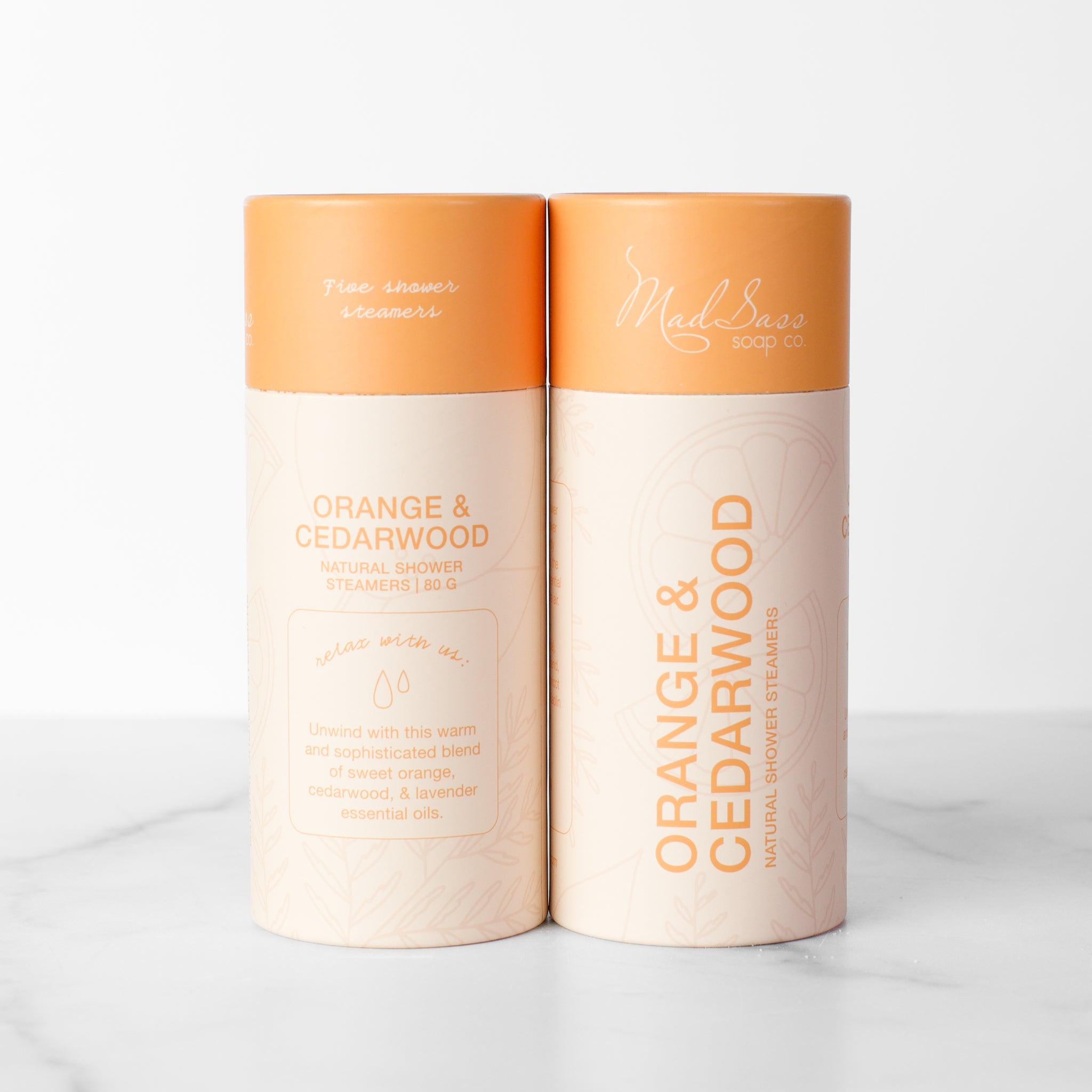 Orange & Cedarwood (Pack of 5) - Shower Steamers – Mad Sass Soap Co