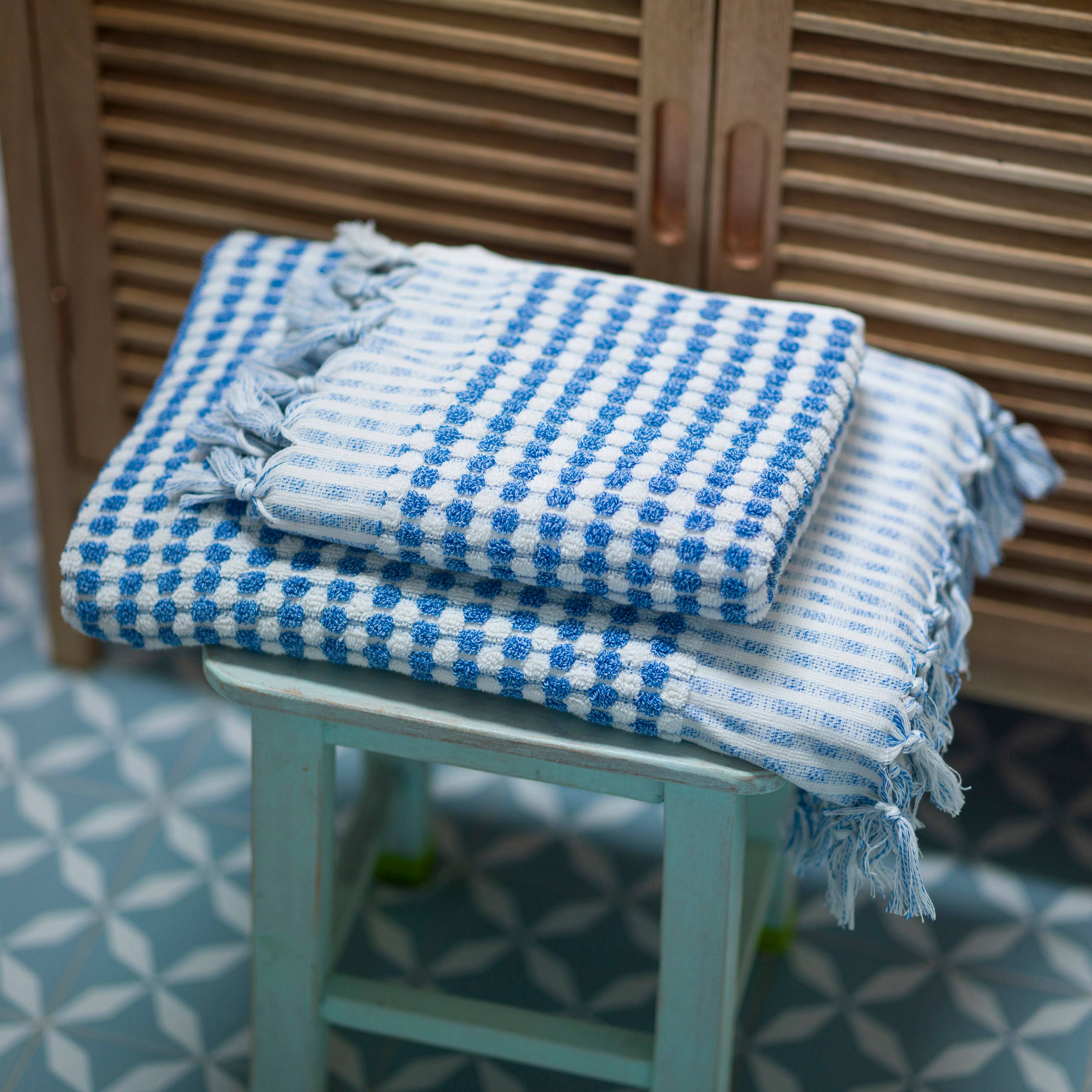 loom.ist - Dotted Terry Hand Towel: Marine