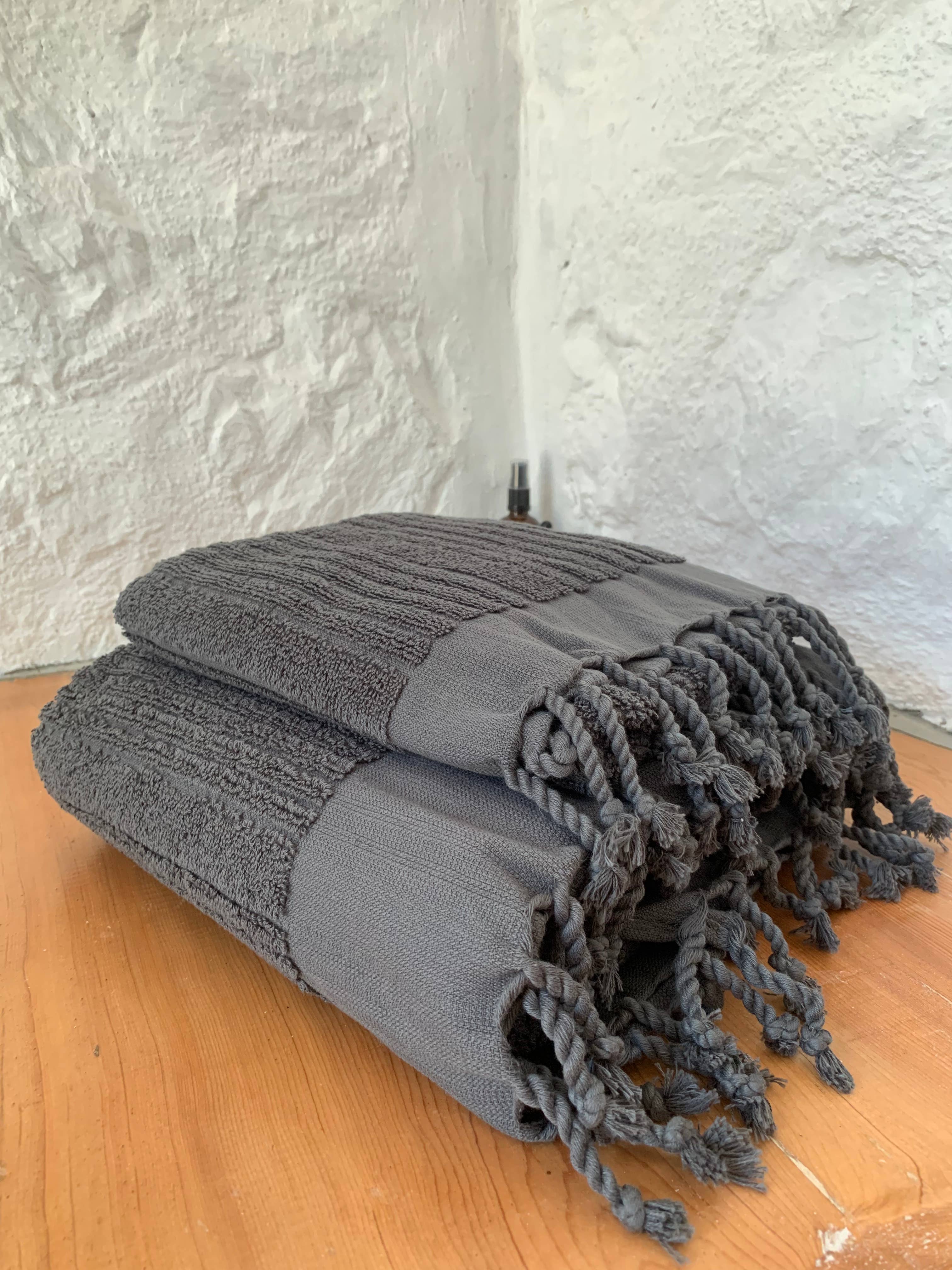 loom.ist - Ottoman Terry Bath Towel: Dark Grey