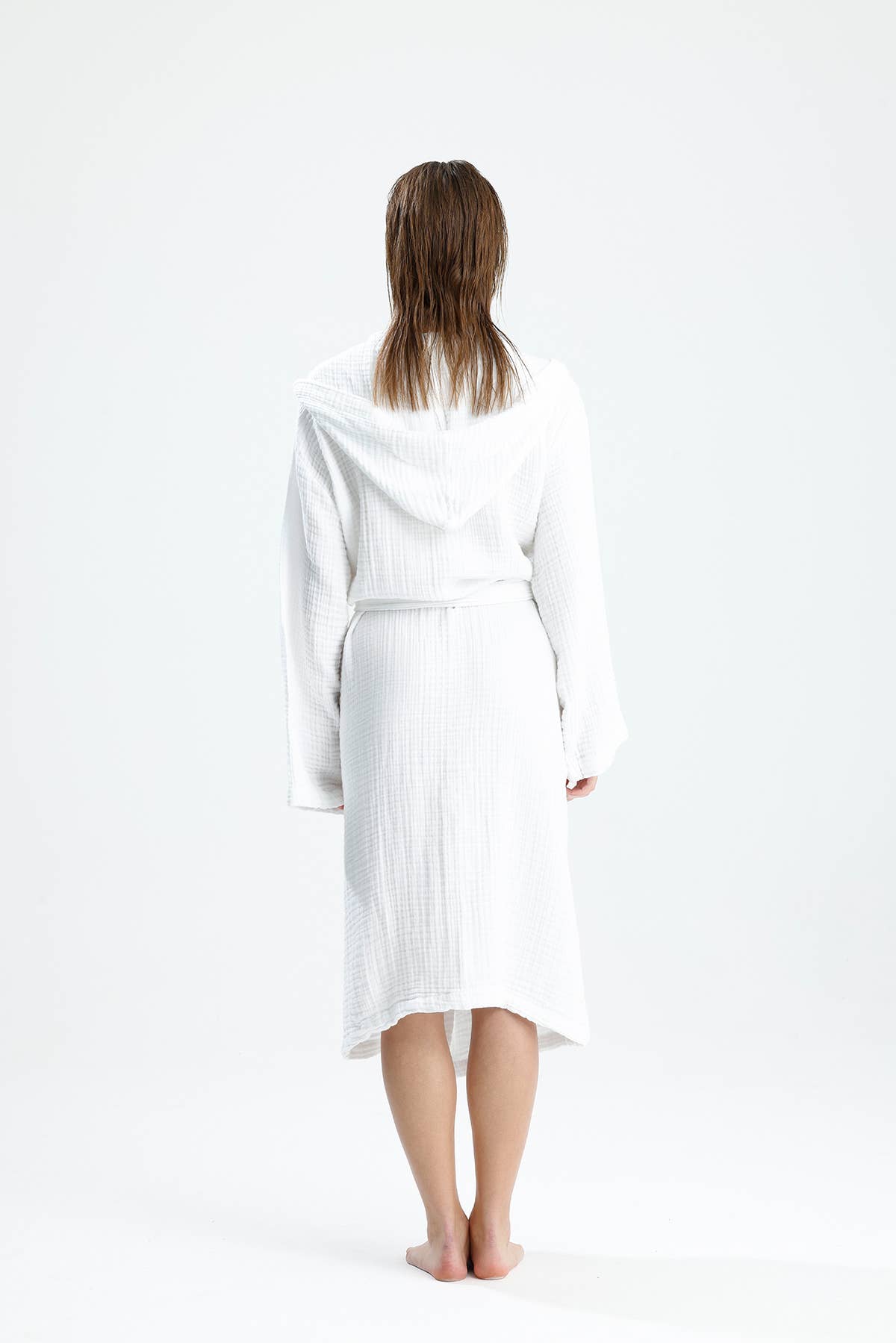 Kalkedon Towels - Organic Muslin Cotton Lightweight Robe - White