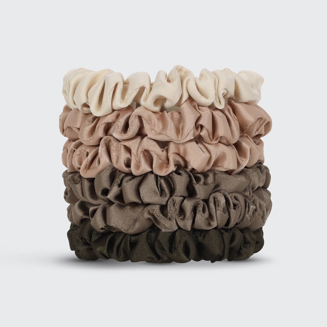 KITSCH - Ultra Petite Satin Scrunchies 6pc - Eucalyptus