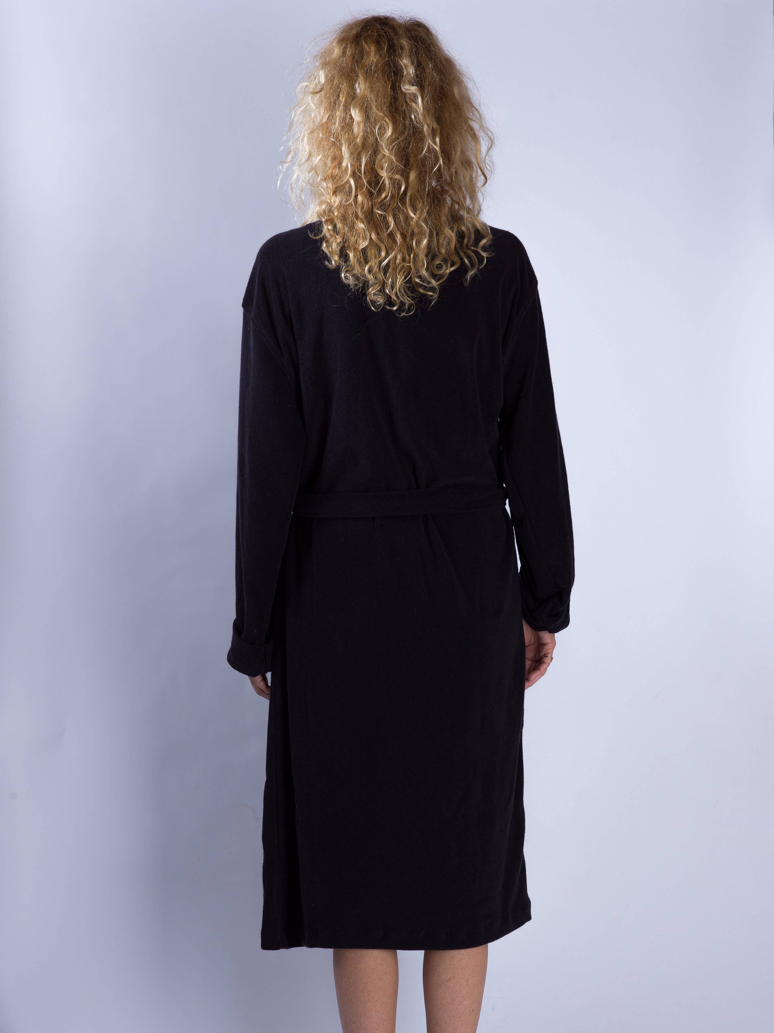 loom.ist - Cotton Towelling Robe: Black / L/XL