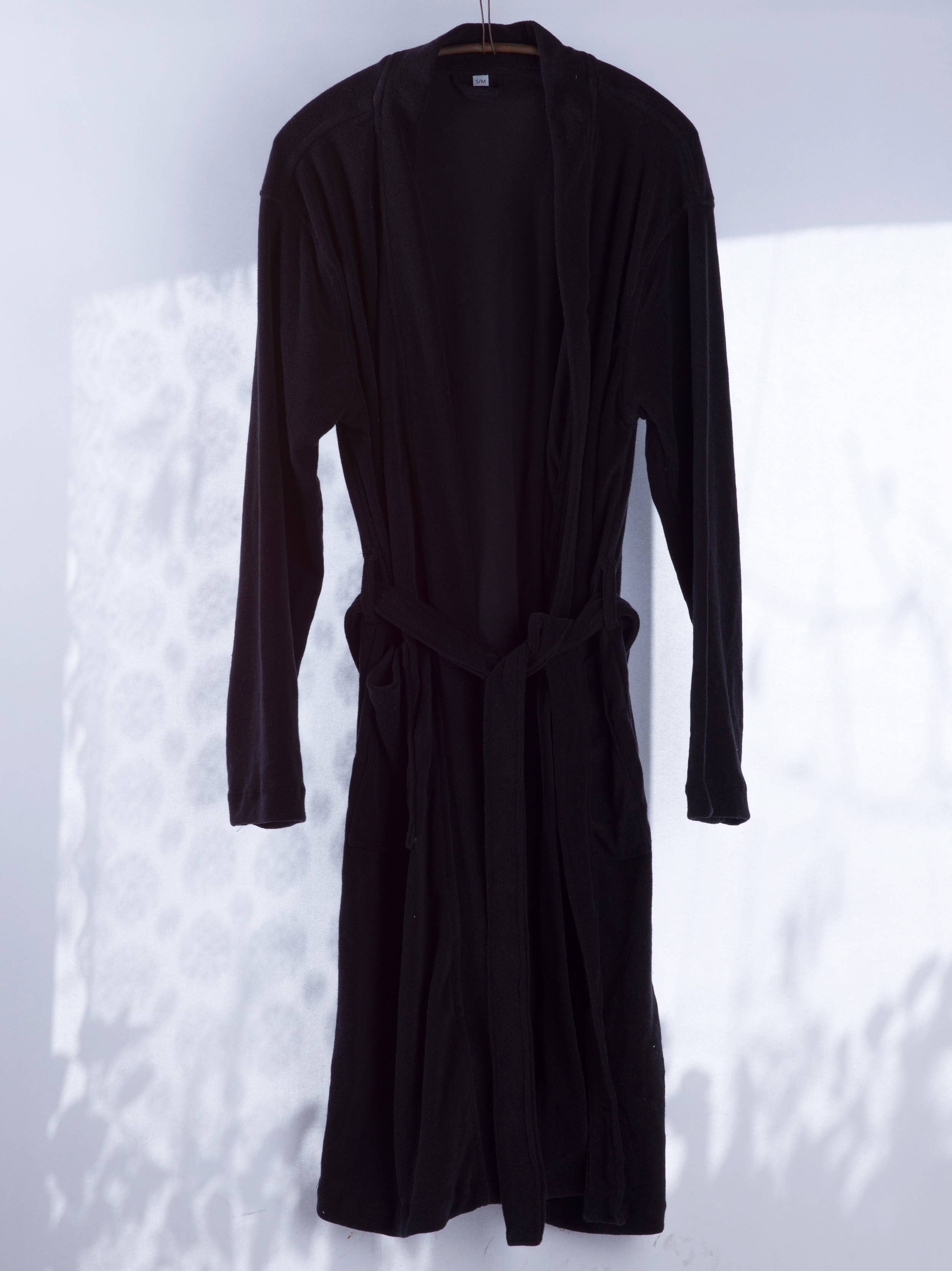 loom.ist - Cotton Towelling Robe: Black / L/XL