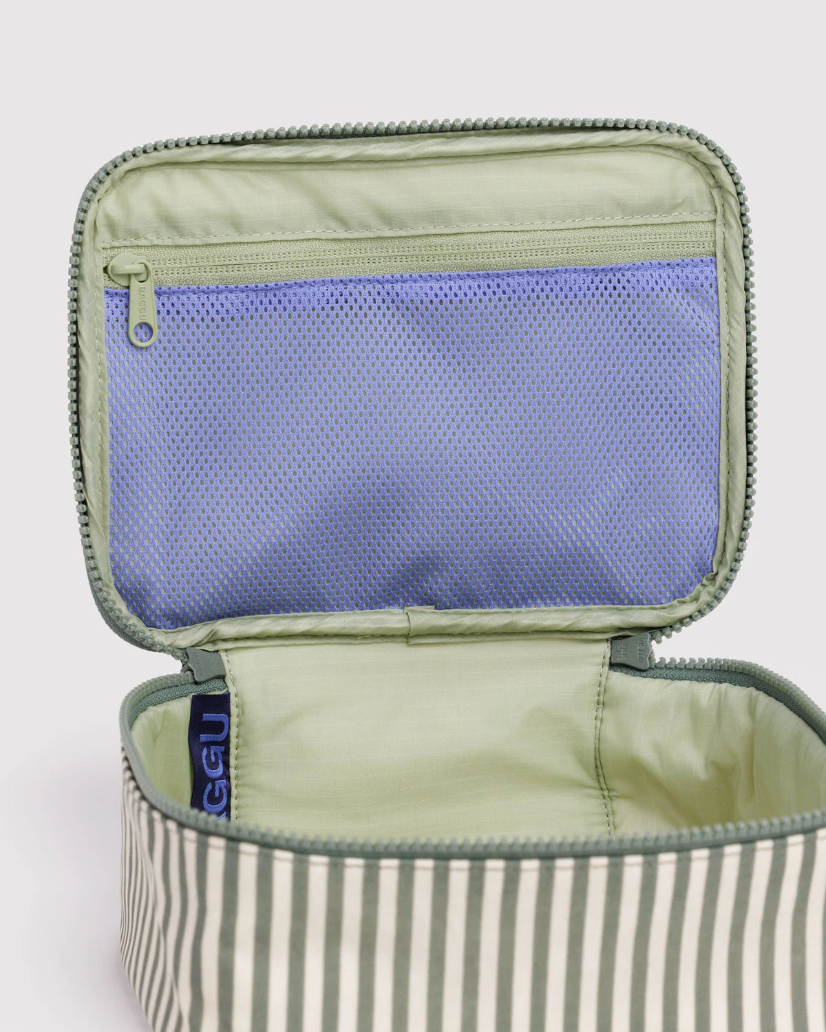 Baggu - Small Cosmetic Case - Sage Stripe