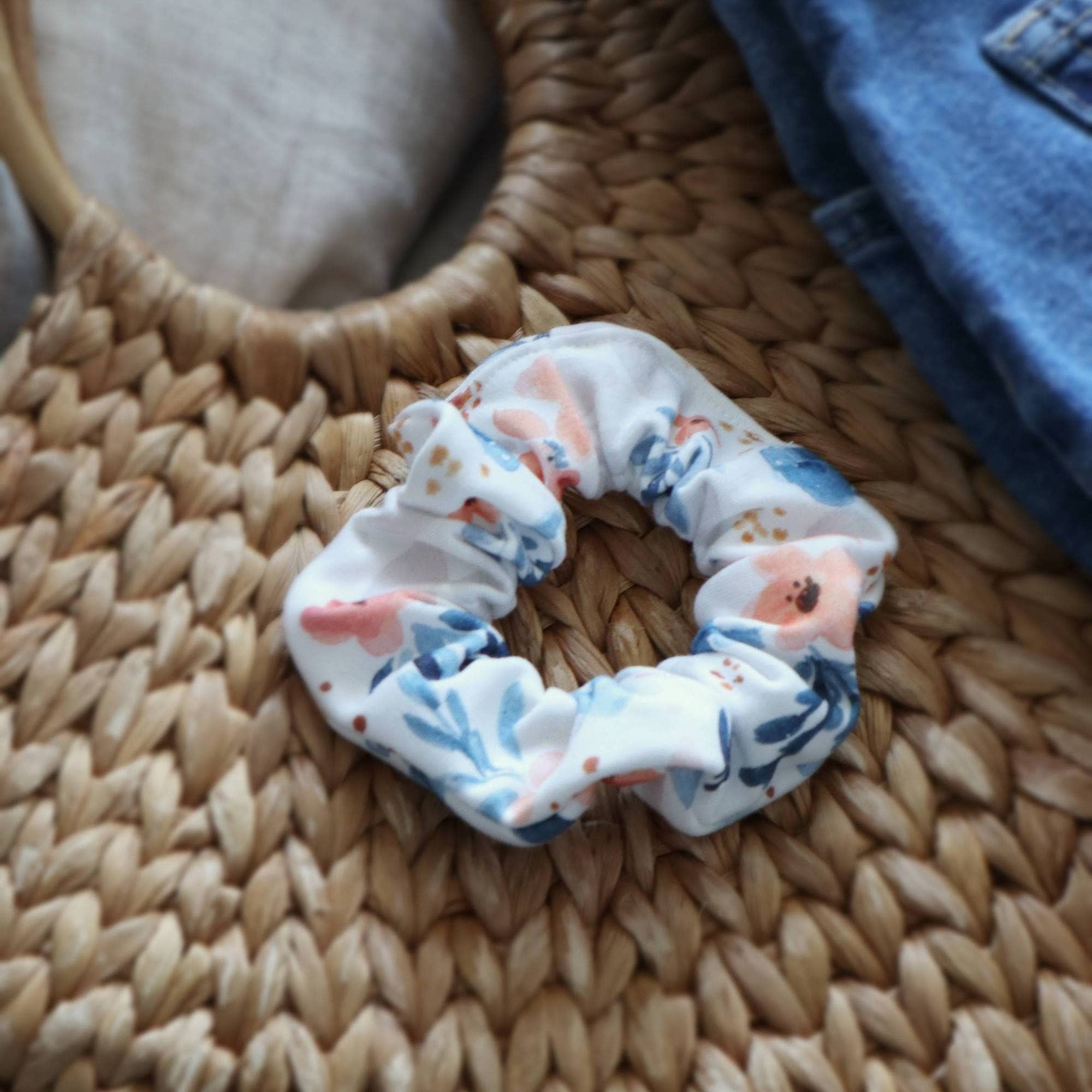 Freon Collective - Organic Cotton Hair Scrunchie - Fawn Florals