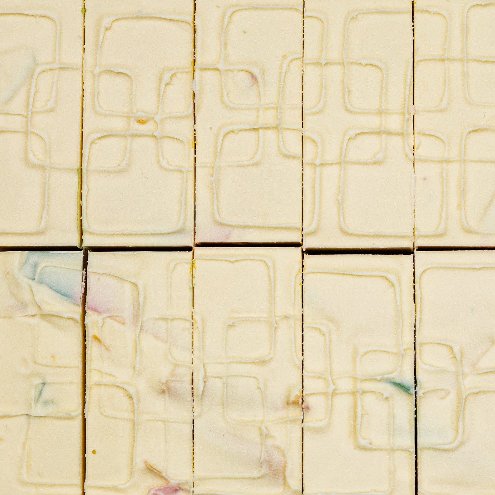 The top of Ginger Ale soap bars showing its retro square pattern design.