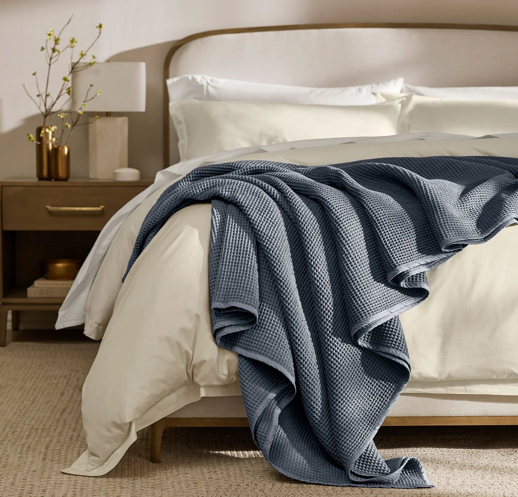 Boll & Branch - Waffle Bed Blanket - Mineral (Pre-Order)
