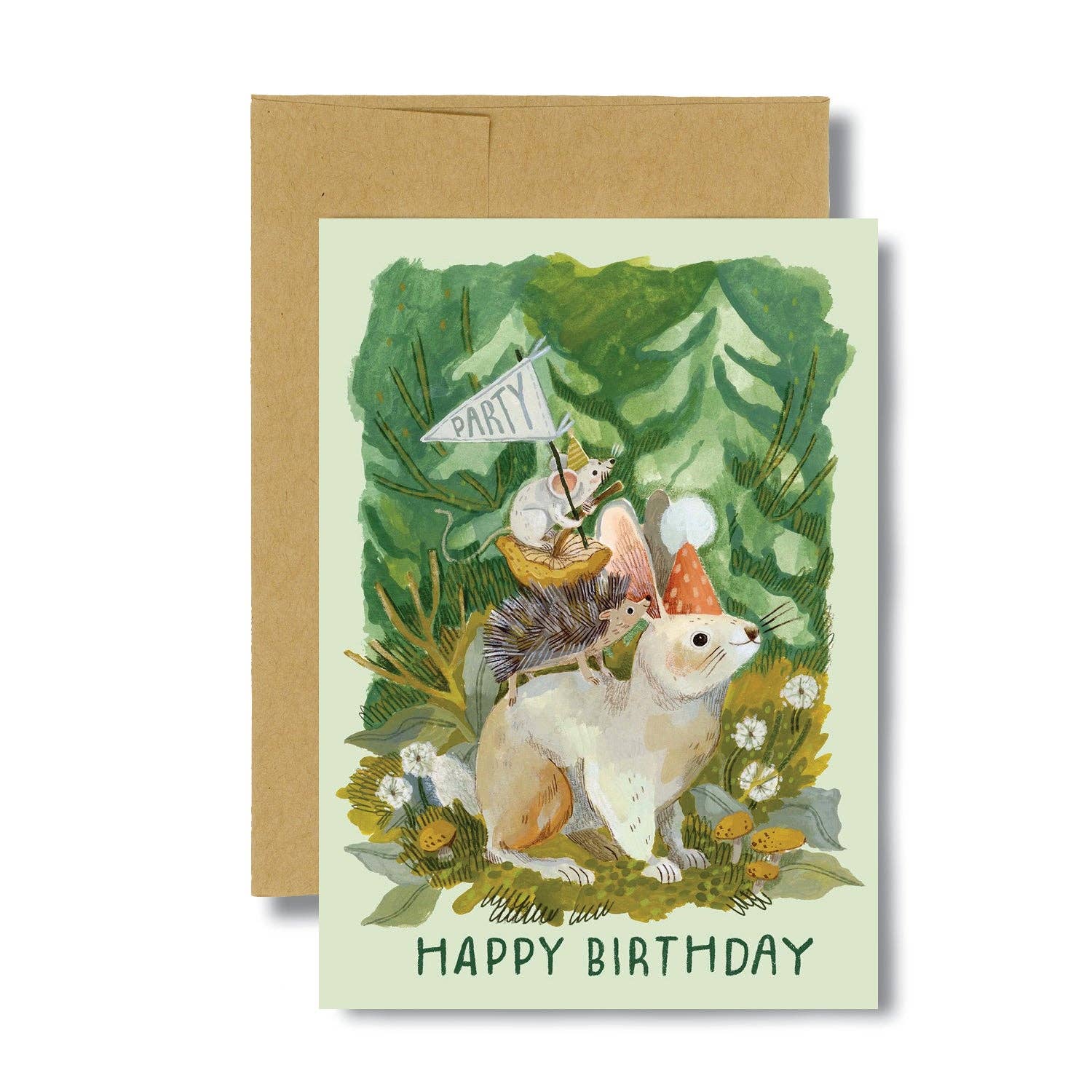 Canyon & Cove Art - Rabbit Celebration Birthday Card