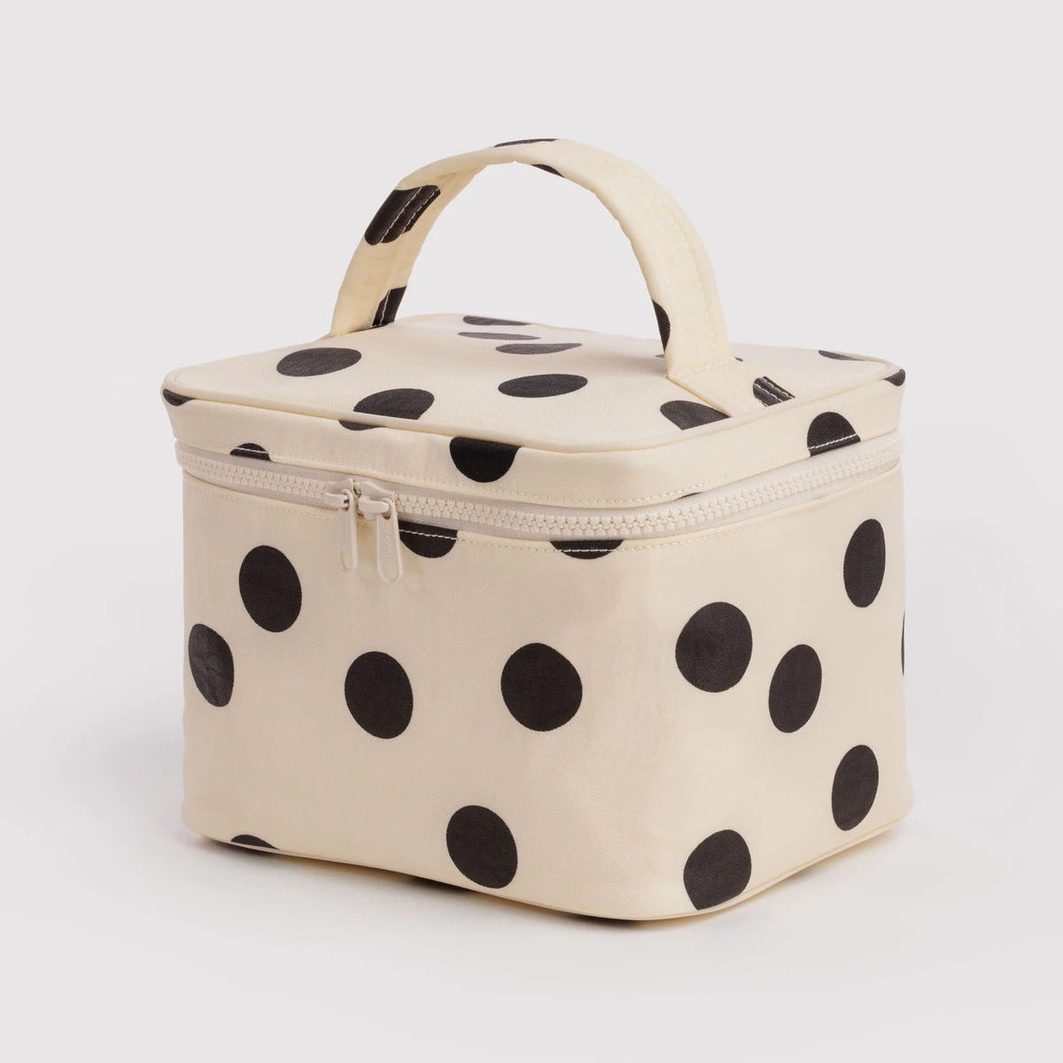 Baggu - Large Cosmetic Case - Cream and Black Polka Dot
