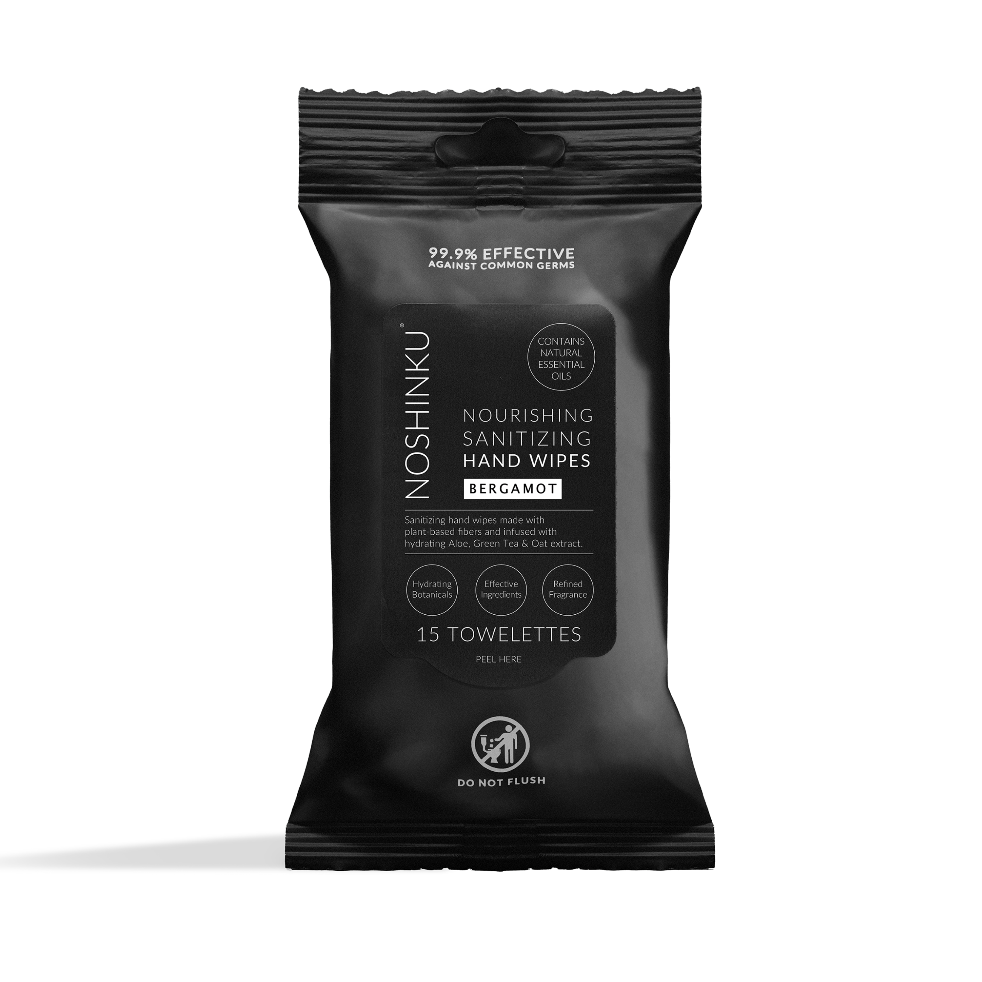 Noshinku - Bergamot Nourishing & Sanitizing Travel Wipes