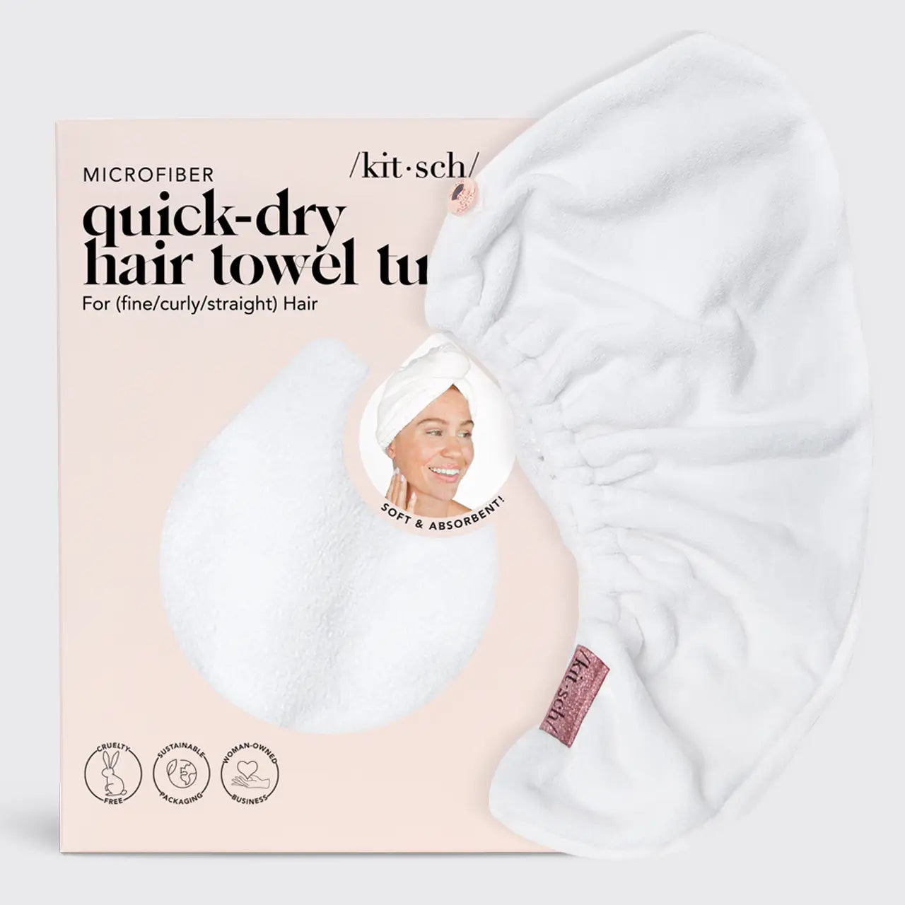 KITSCH - Quick Dry Hair Towel - White