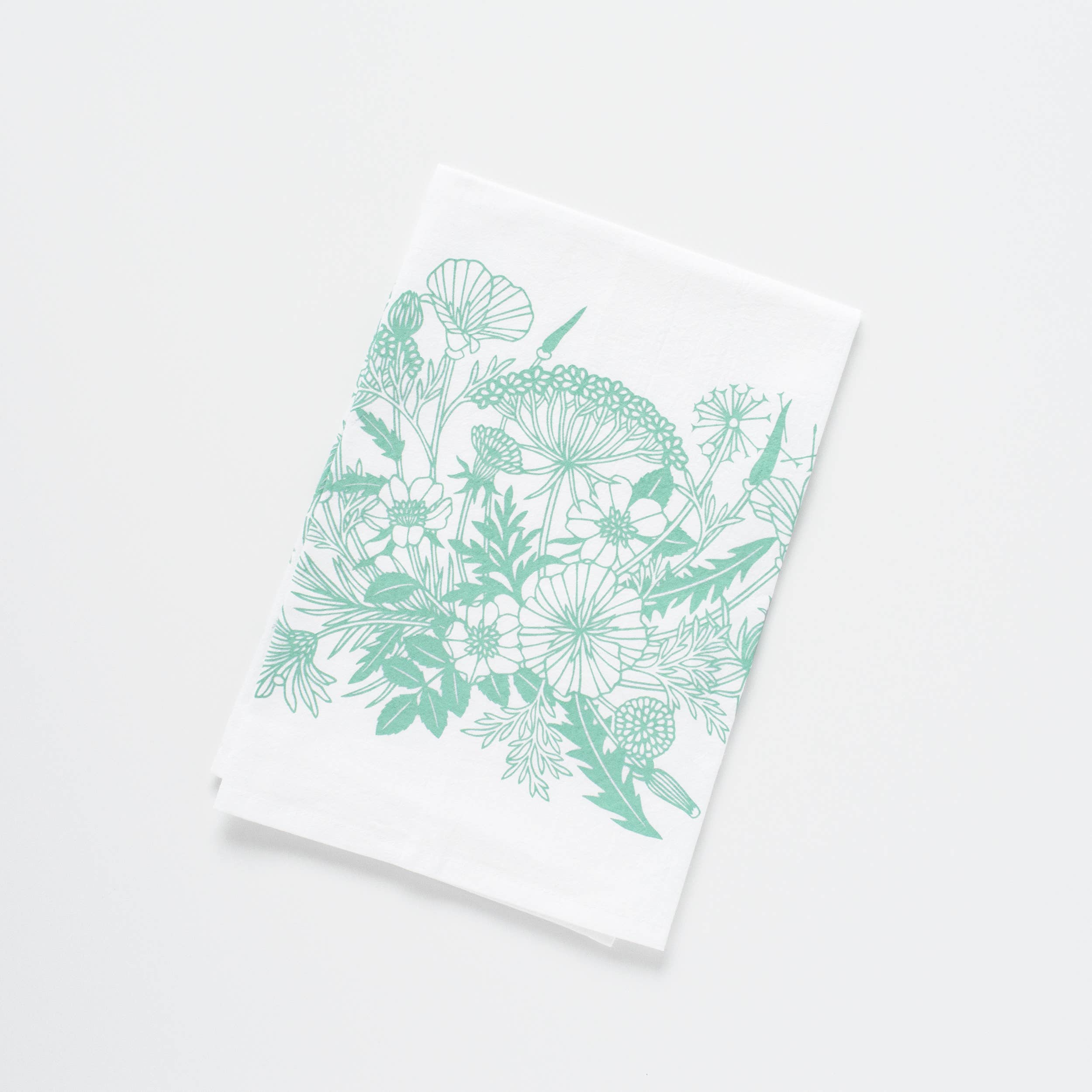 Bird Mafia - Wildflower Flour Sack Towel: Light turquoise