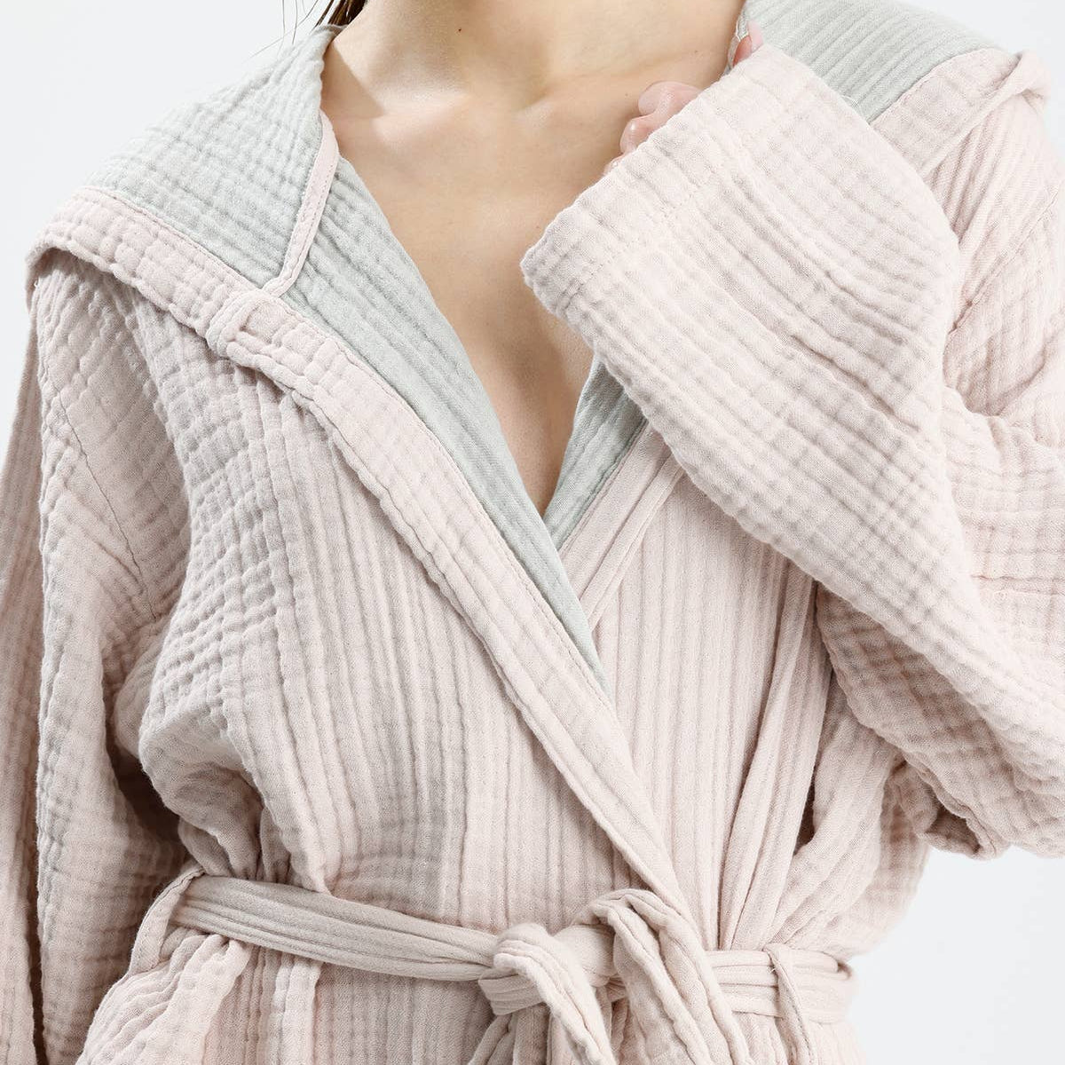 Kalkedon Towels - Organic Muslin Cotton Lightweight Robe - Pink