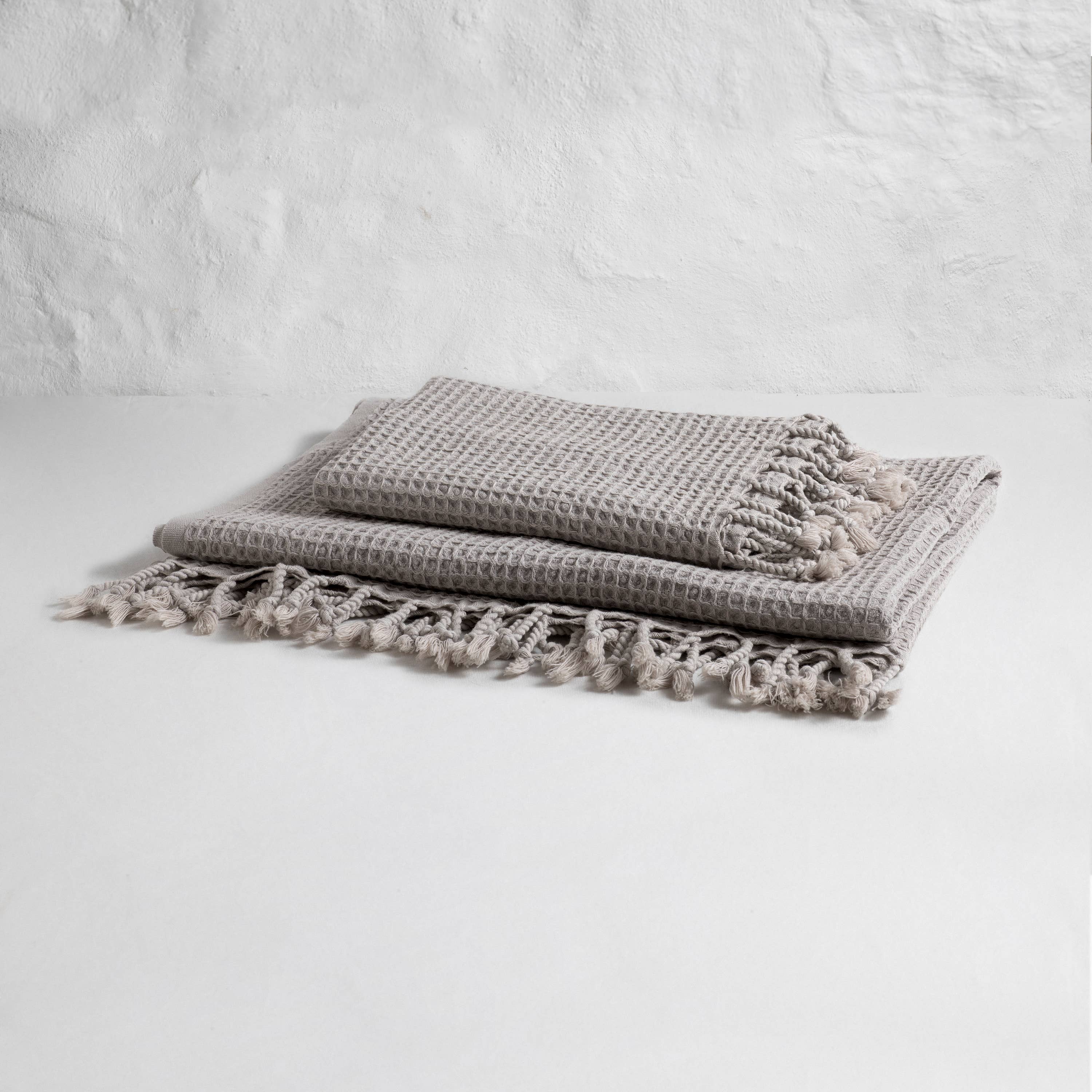 loom.ist - Waffle Bath Towel: Greyblue