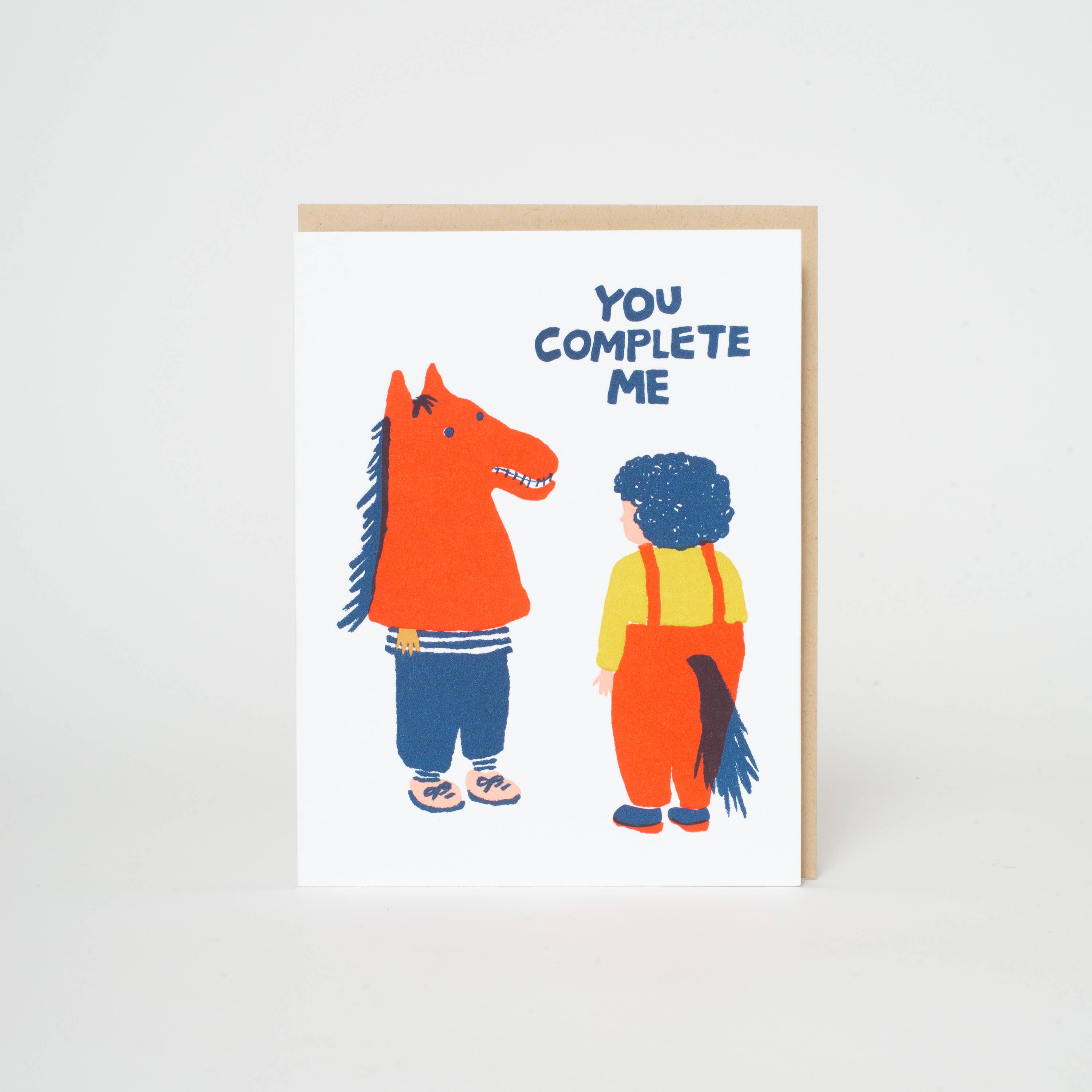 Egg Press Manufacturing - You Complete Me Letterpress Greeting Card