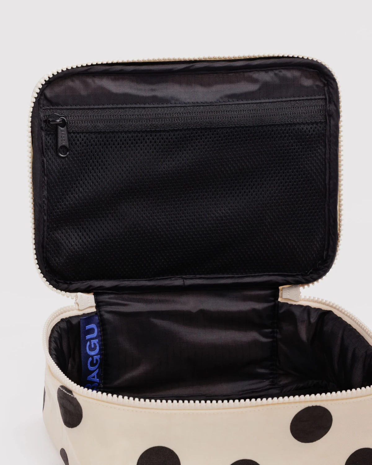 Baggu - Small Cosmetic Case - Cream and Black Polka Dot