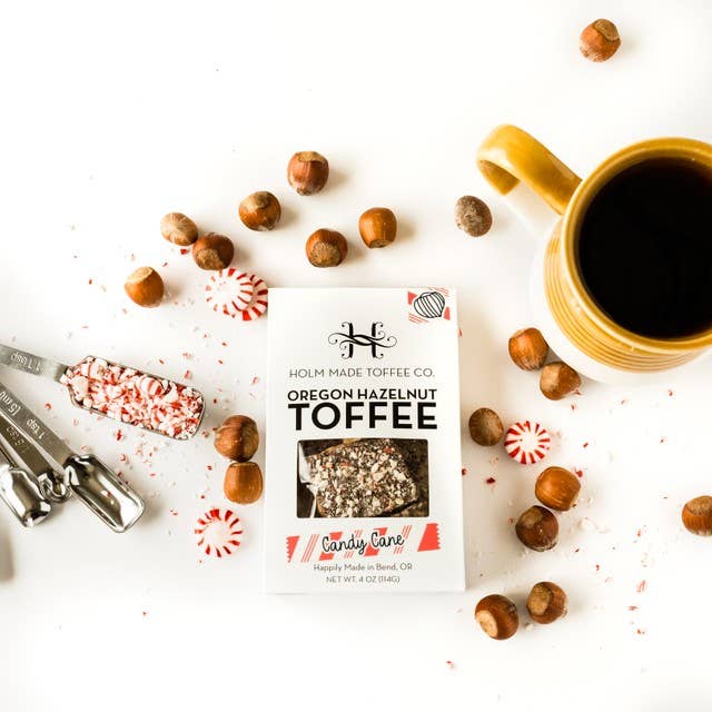 Holm Made Toffee Co. - Candy Cane - Oregon Hazelnut Toffee