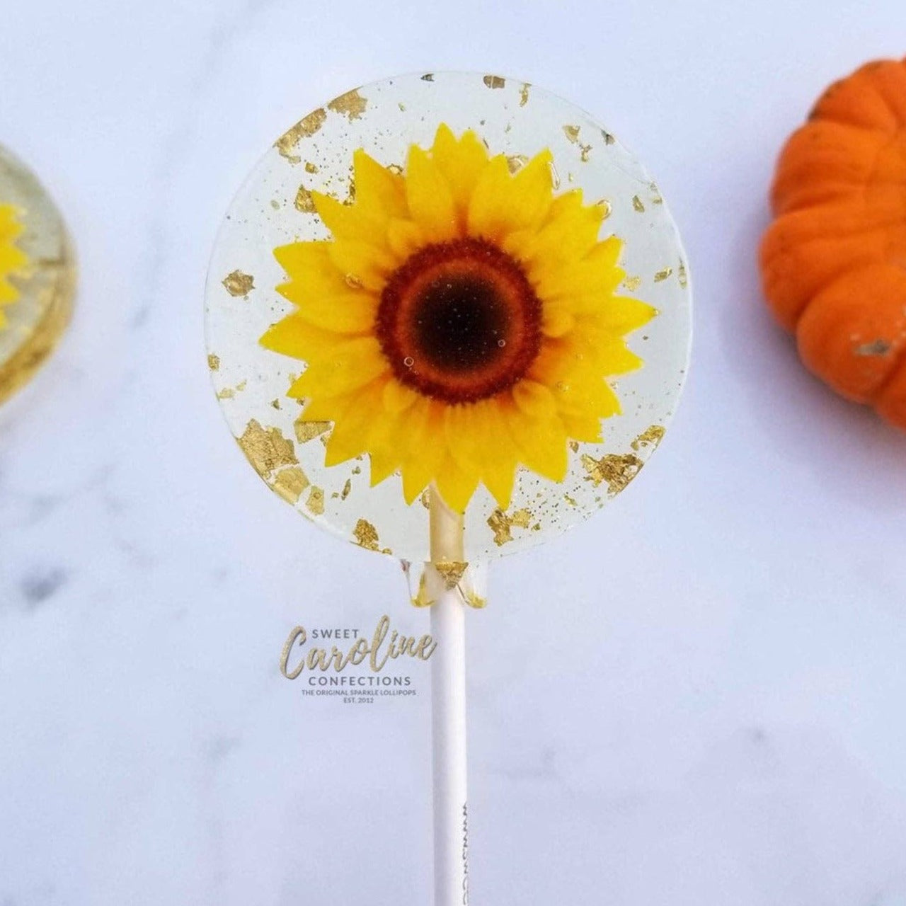 Sweet Caroline Confections - Sunflower Lollipops, Black Cherry Flavor,
