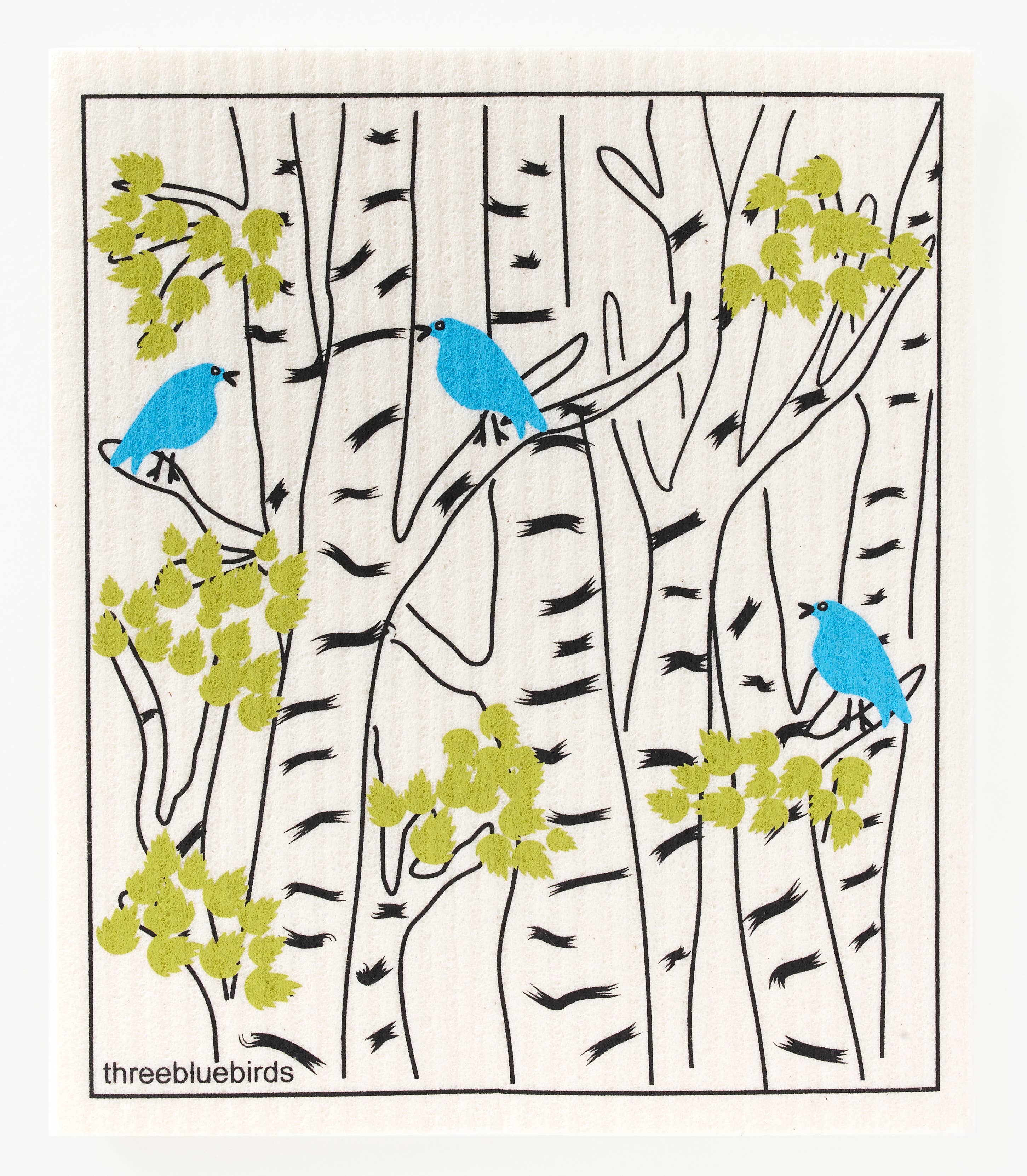 Three Bluebirds Swedish Dishcloths - Spring Bluebirds Swedish Dishcloth