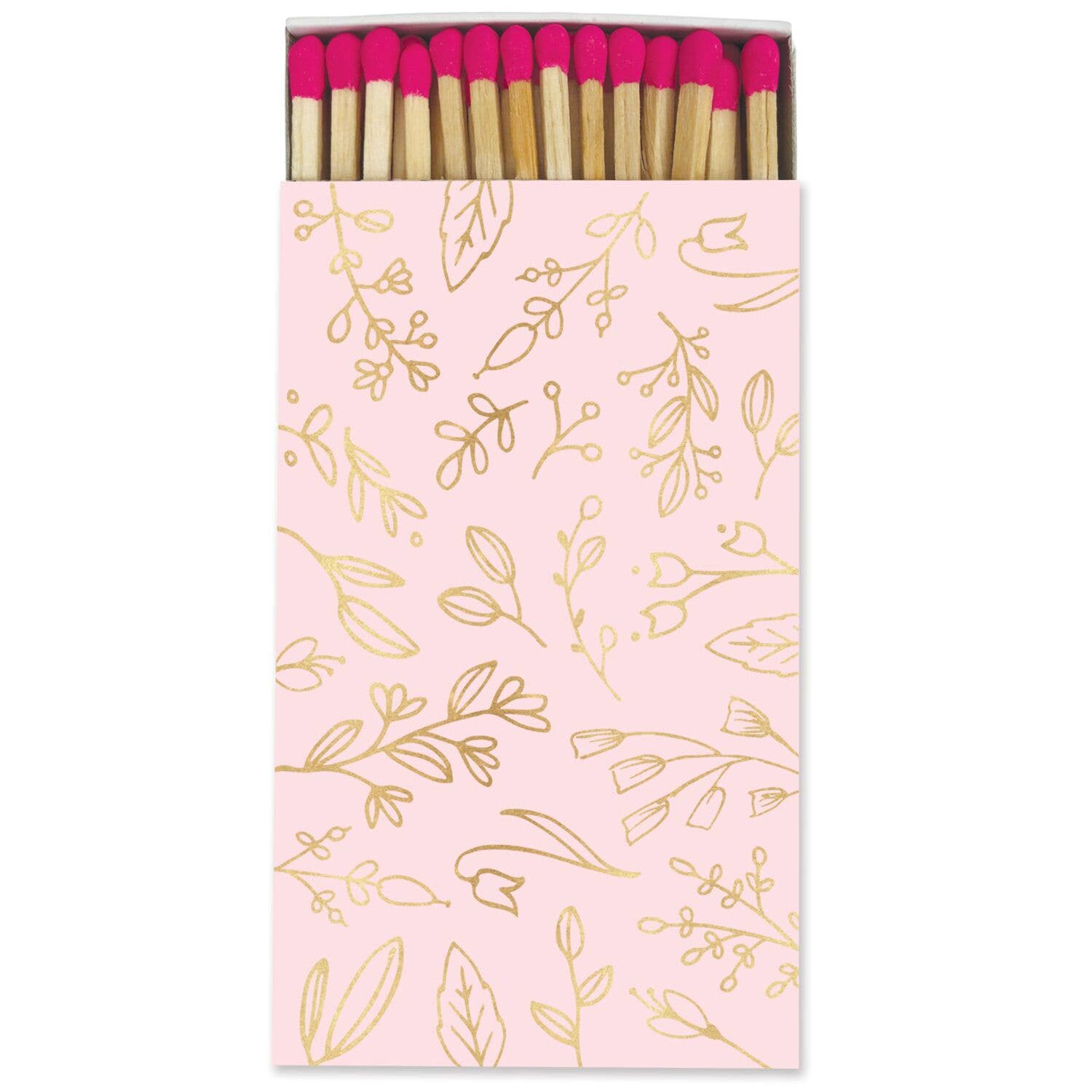 Frankie & Claude – Large Match Box: Pastel Pink & Gold Foil Floral