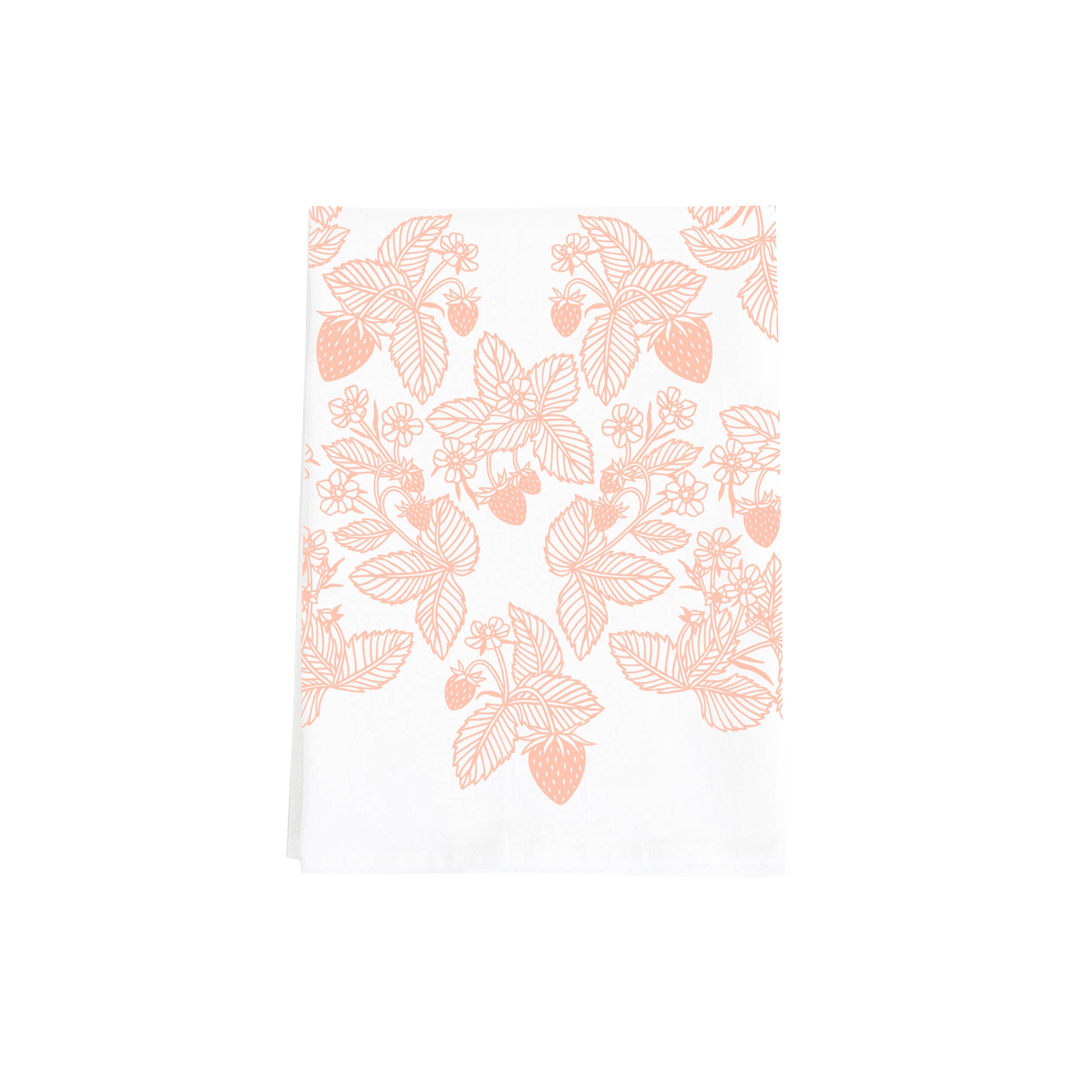 Bird Mafia - Strawberry Patch Flour Sack Towel: Peach