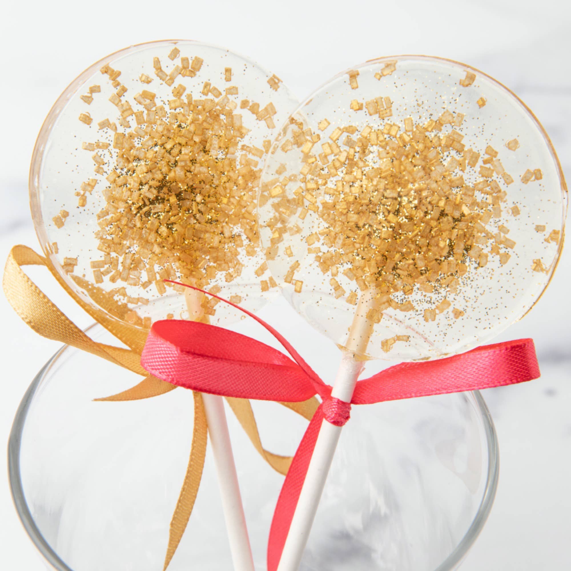 Sweet Caroline Confections - Gold Sparkle Lollipops, Black Cherry