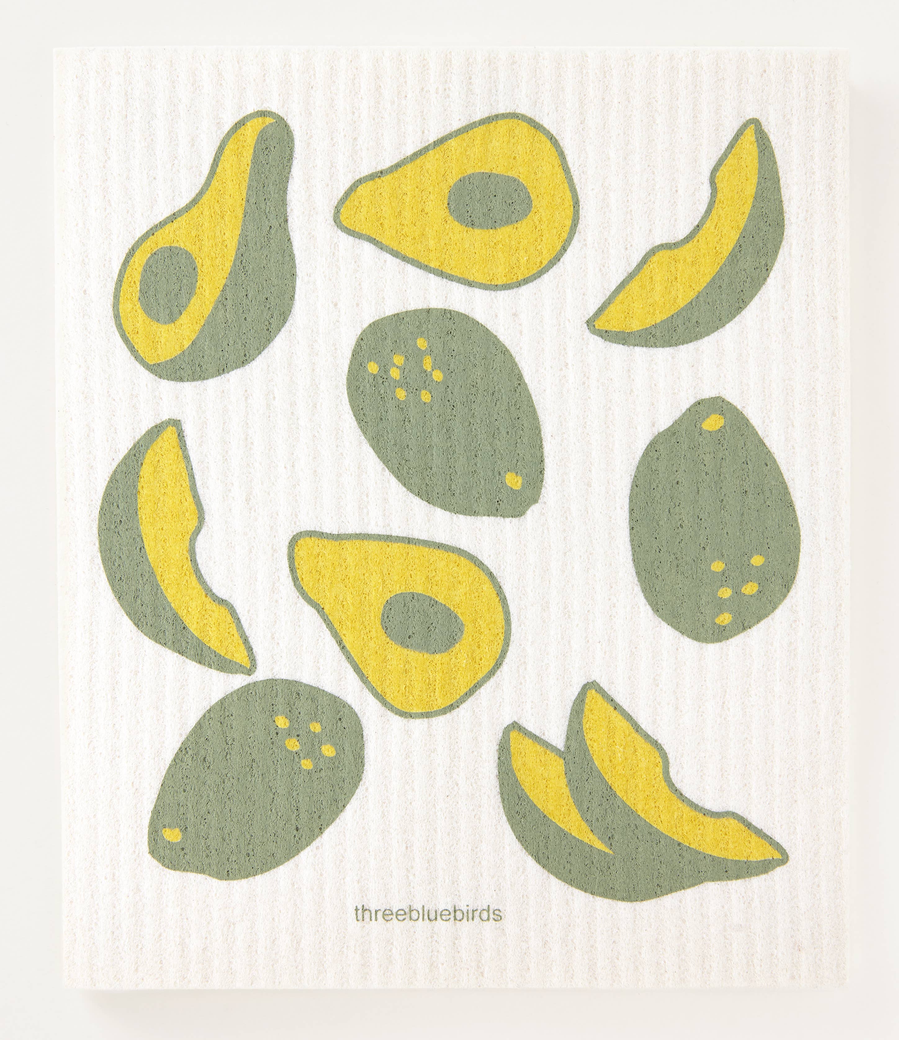 Three Bluebirds Swedish Dishcloths - Avocados Swedish Dishcloth