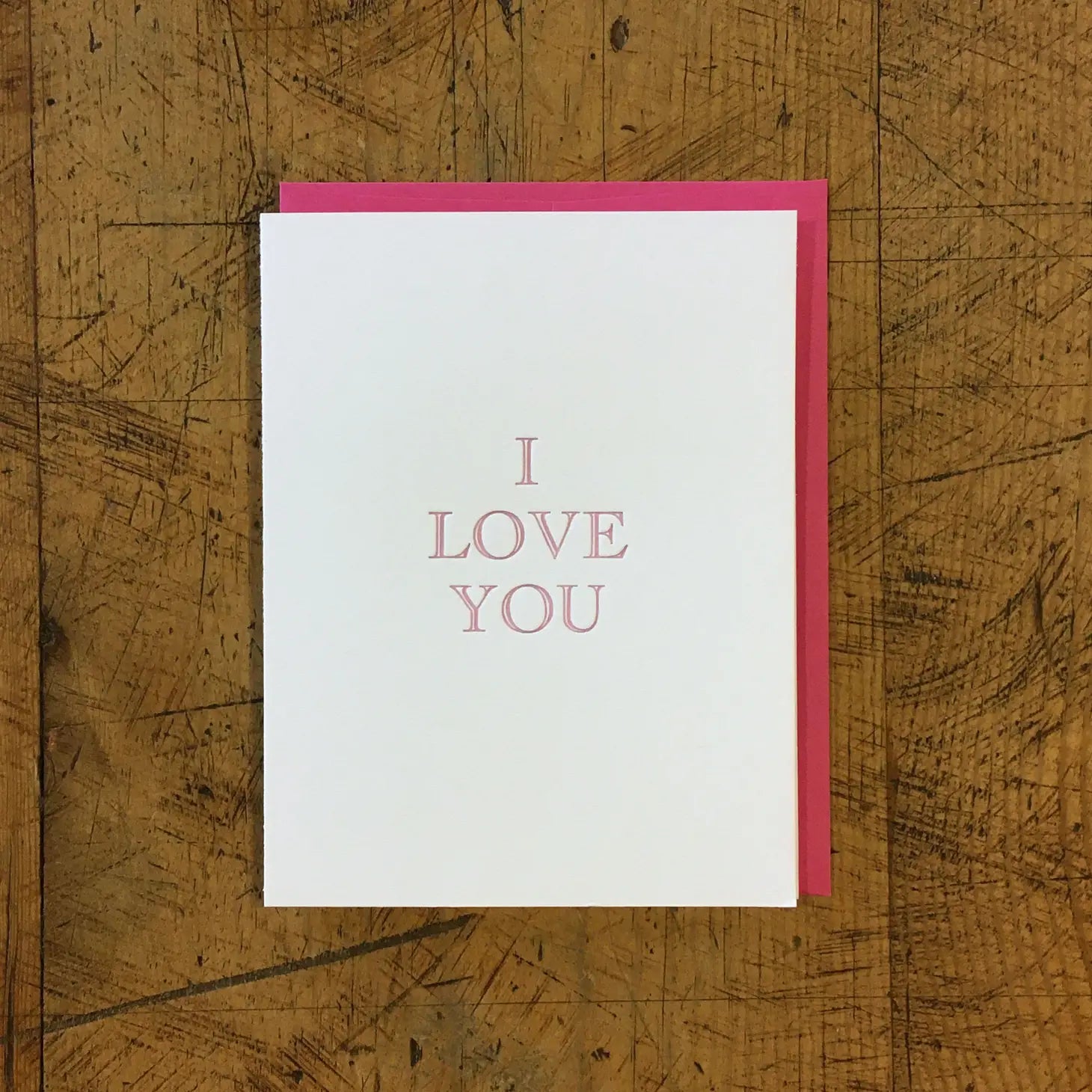 Green Bird Press - I Love You Letterpress Card