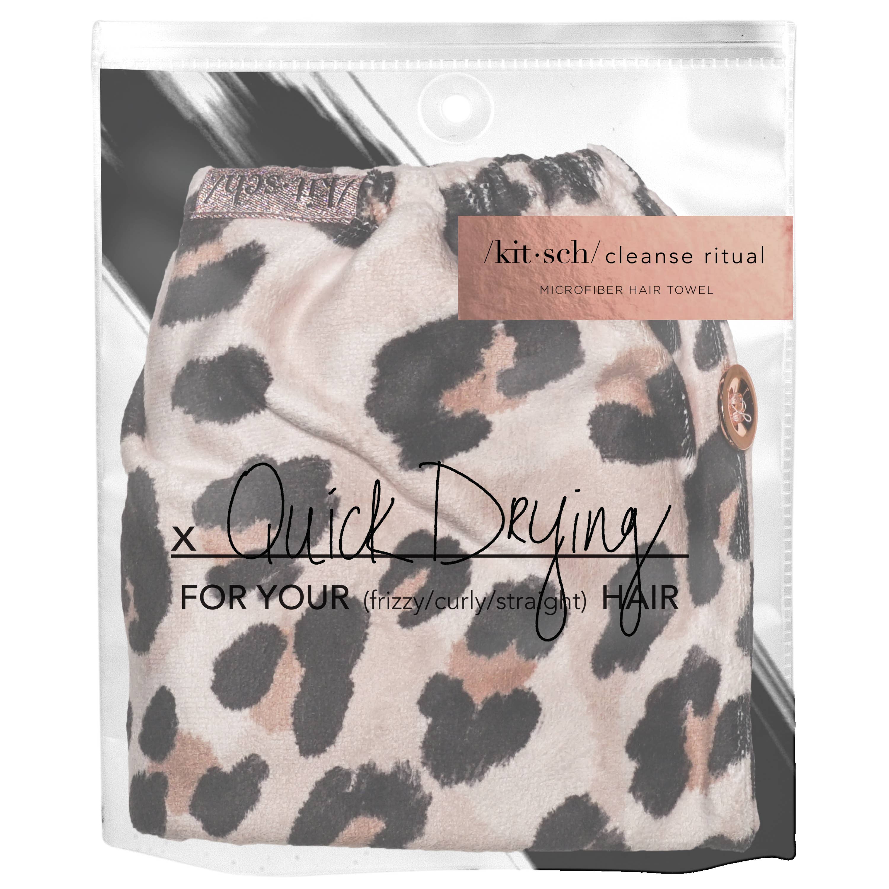 KITSCH - Microfiber Hair Towel - Leopard