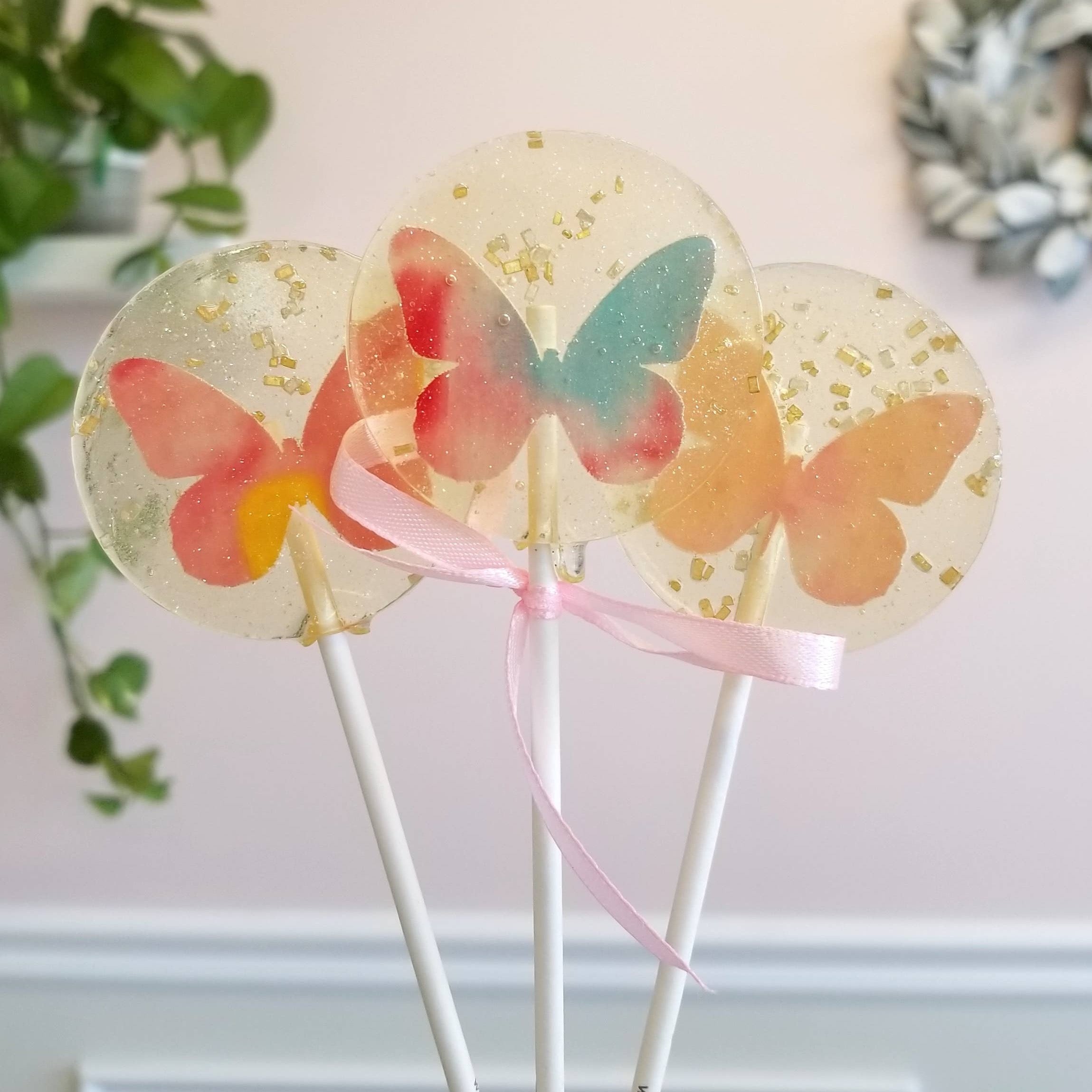 Sweet Caroline Confections - Butterfly Spring Lollipops, Guava