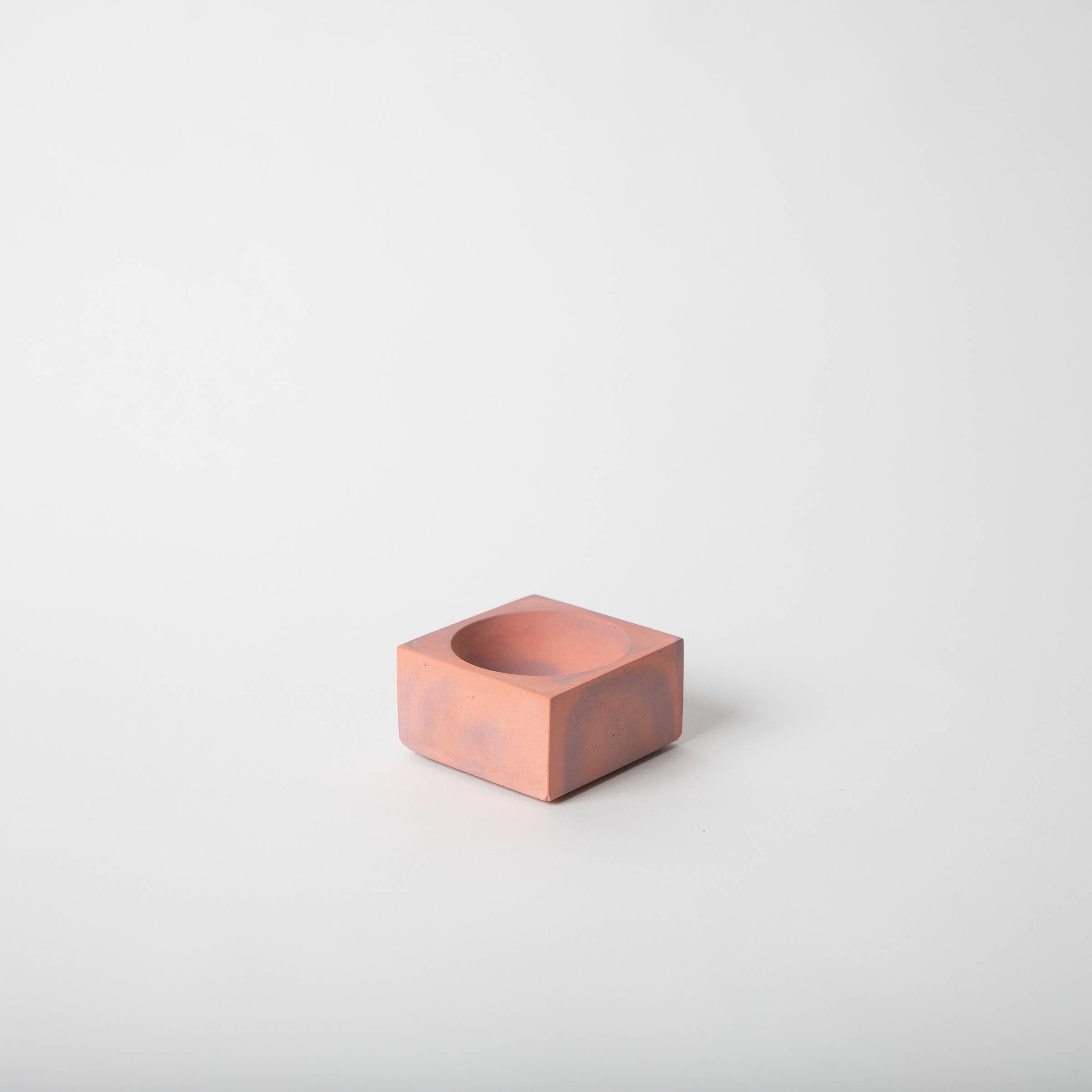 pretti.cool - Incense Holder (Square) - Marbled Concrete (Coral & Mauve)